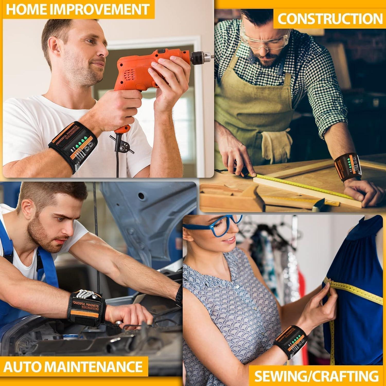 Banda de Muñeca Magnética SYTONGTONG 39.9x9 cm Negro-Naranja