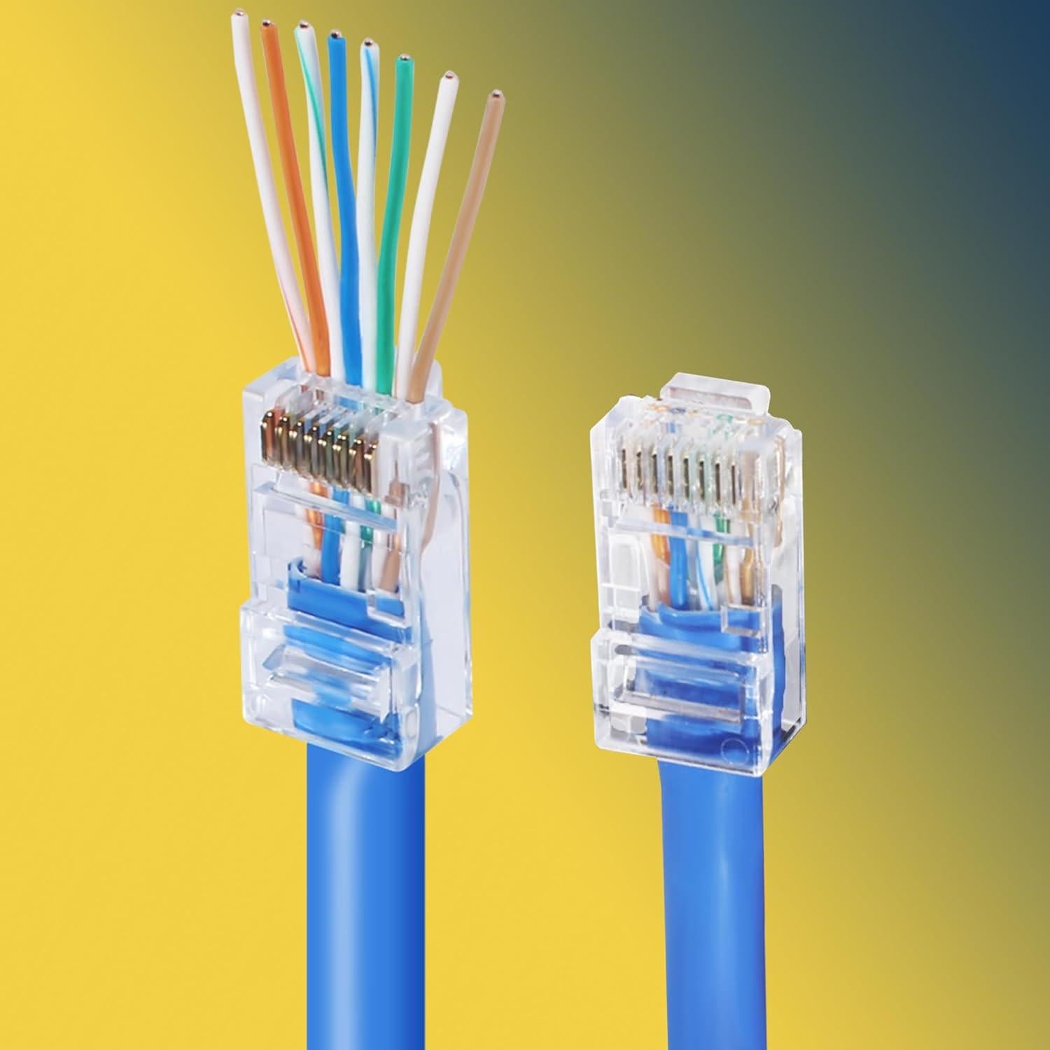 Conectores RJ45 Passthrough Cat6 PETECHTOOL 130 Piezas