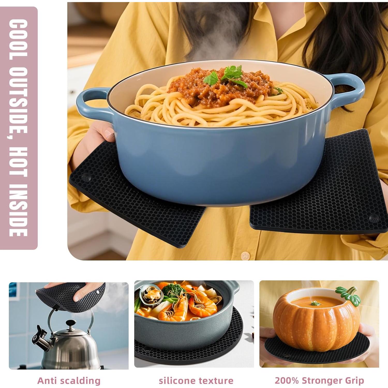 Juego de 4 manteles de silicona NICESOPIN antideslizantes