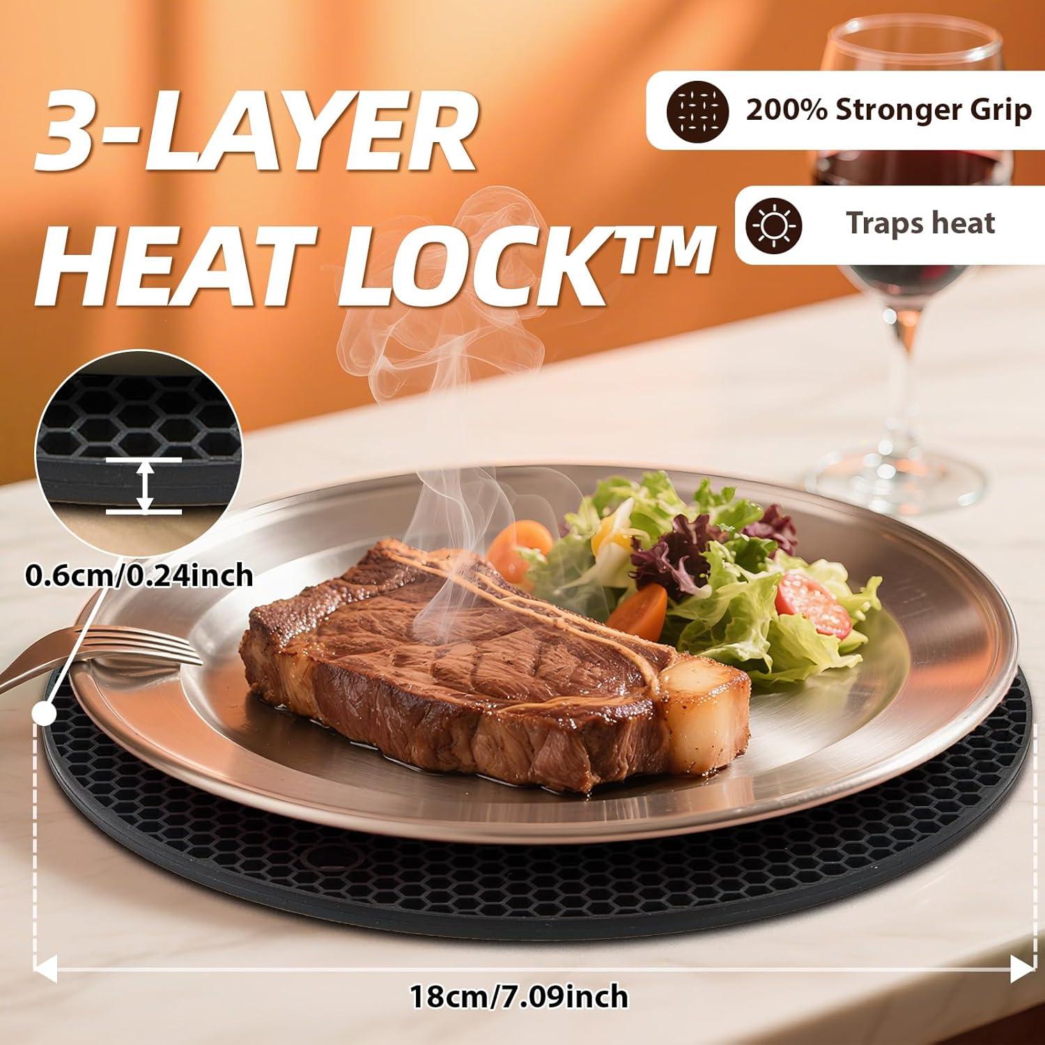 Juego de 4 manteles de silicona NICESOPIN antideslizantes