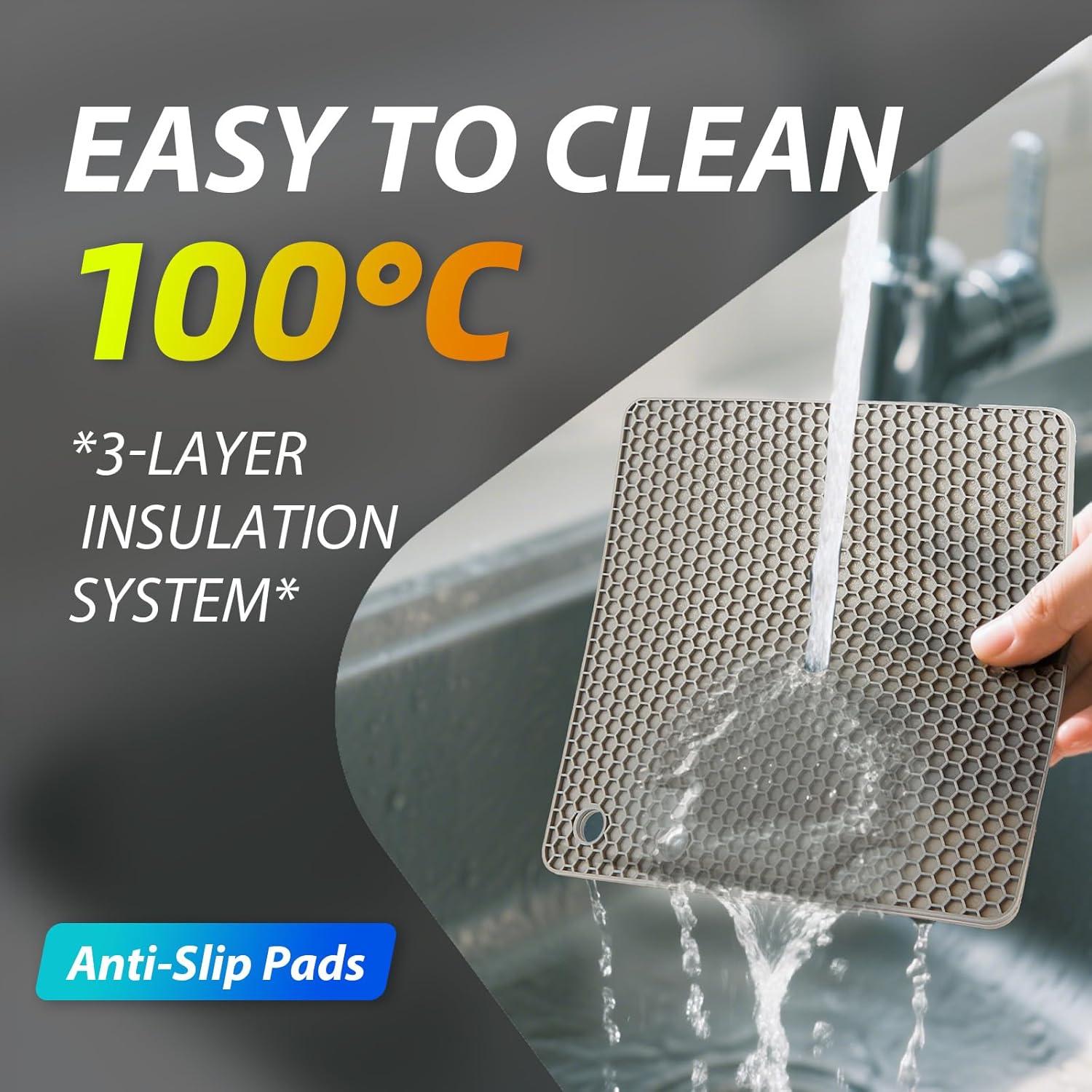 Juego de 4 manteles de silicona NICESOPIN antideslizantes