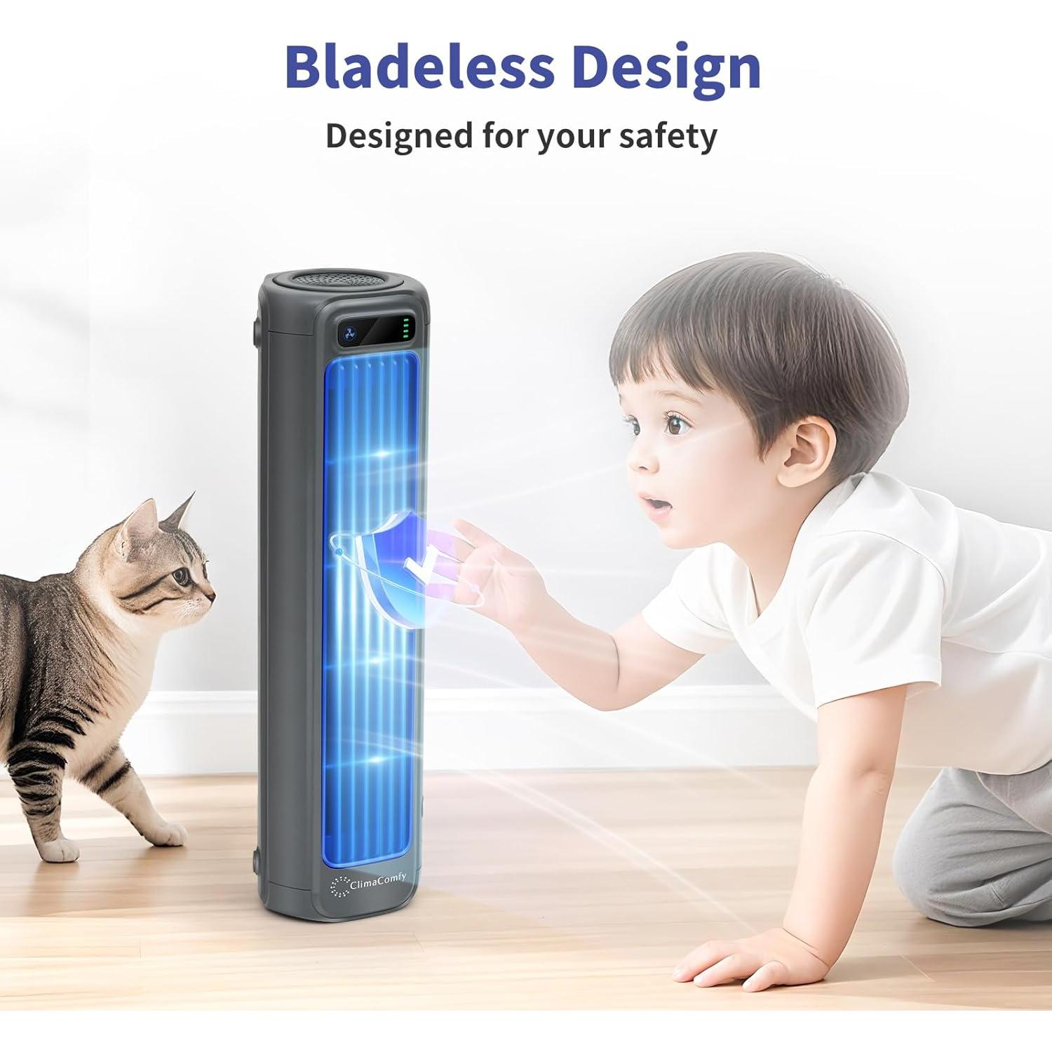 Ventilador de Escritorio ClimaComfy 12 Pulgadas Recargable 5000mAh