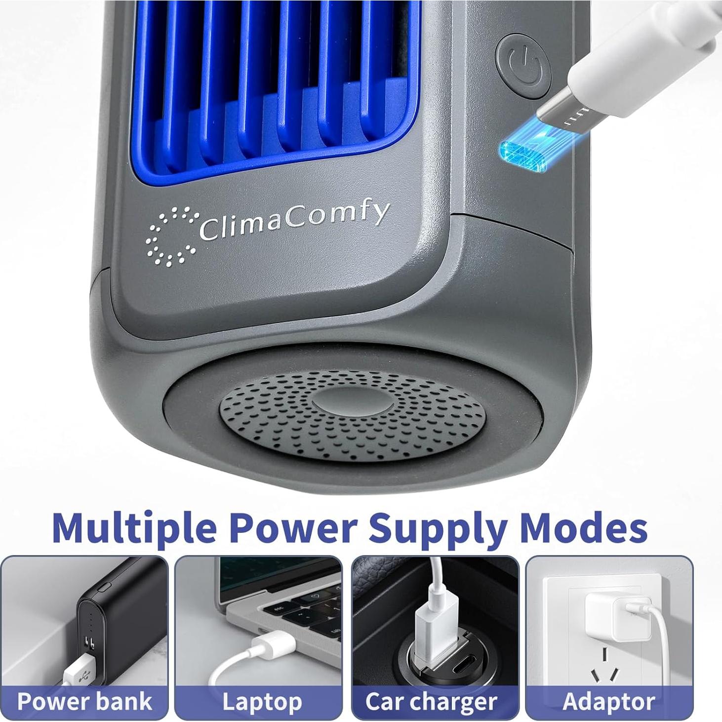 Ventilador de Escritorio ClimaComfy 12 Pulgadas Recargable 5000mAh