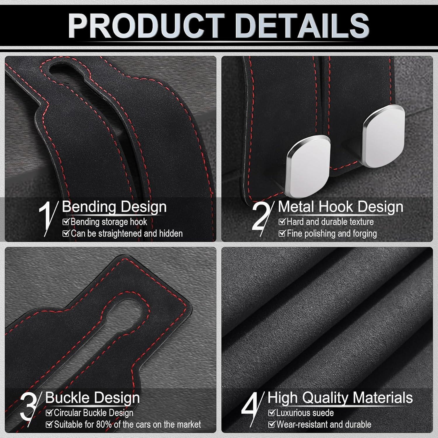 Gancho Doble para Reposacabezas LivTee - Organizador de Auto Negro 2PCS