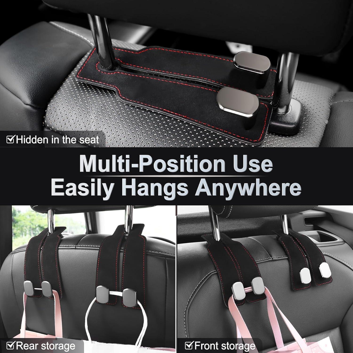 Gancho Doble para Reposacabezas LivTee - Organizador de Auto Negro 2PCS