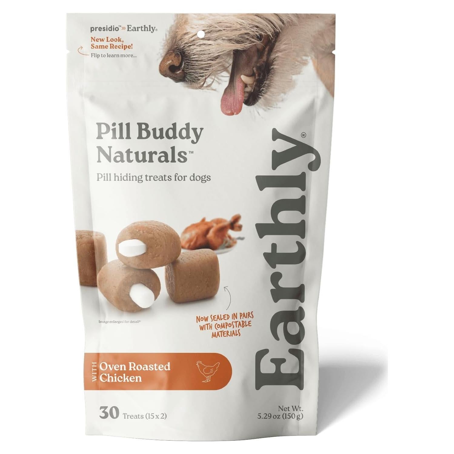 Golosinas para perros Presidio Pill Buddy Naturals Pollo 30u