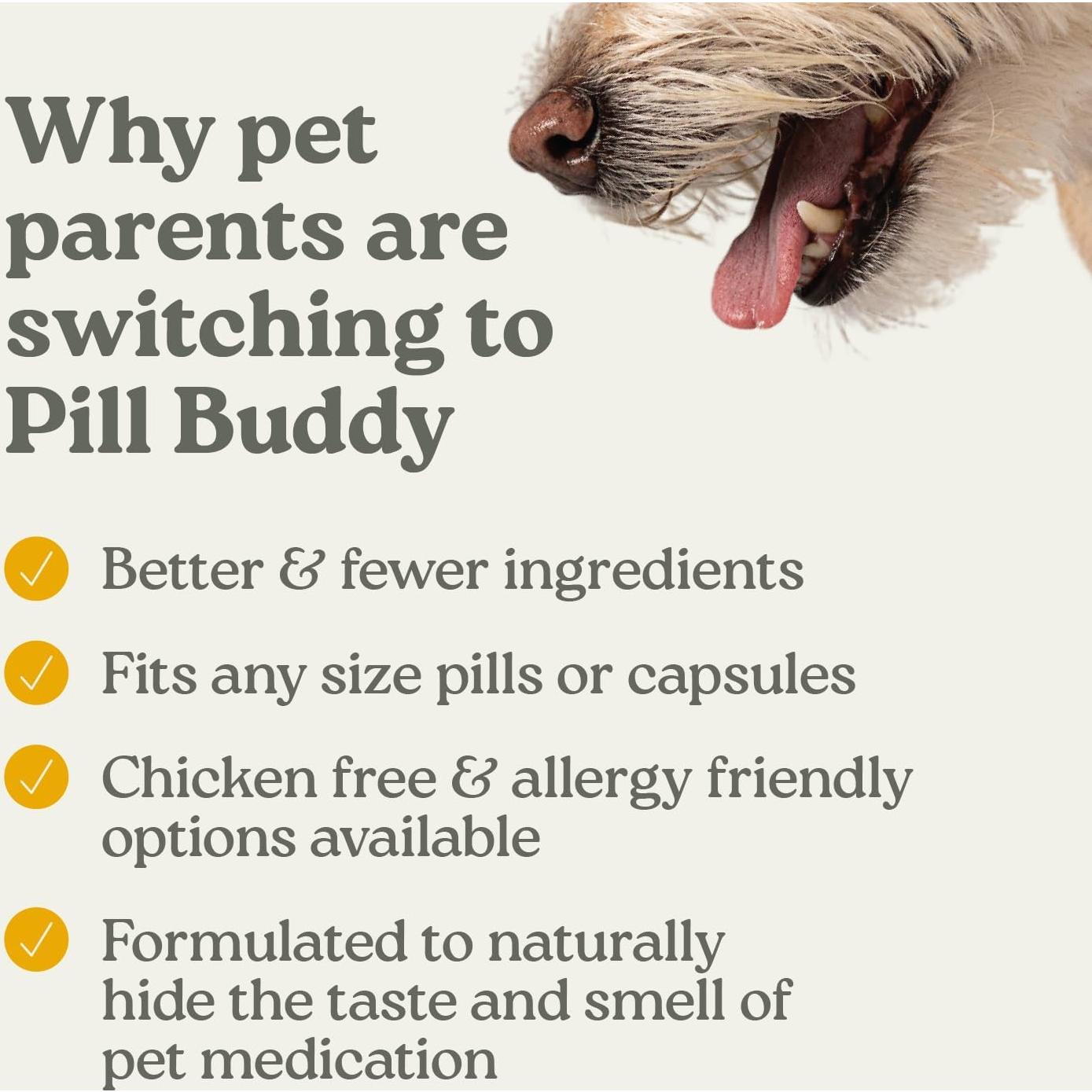 Golosinas para perros Presidio Pill Buddy Naturals Pollo 30u