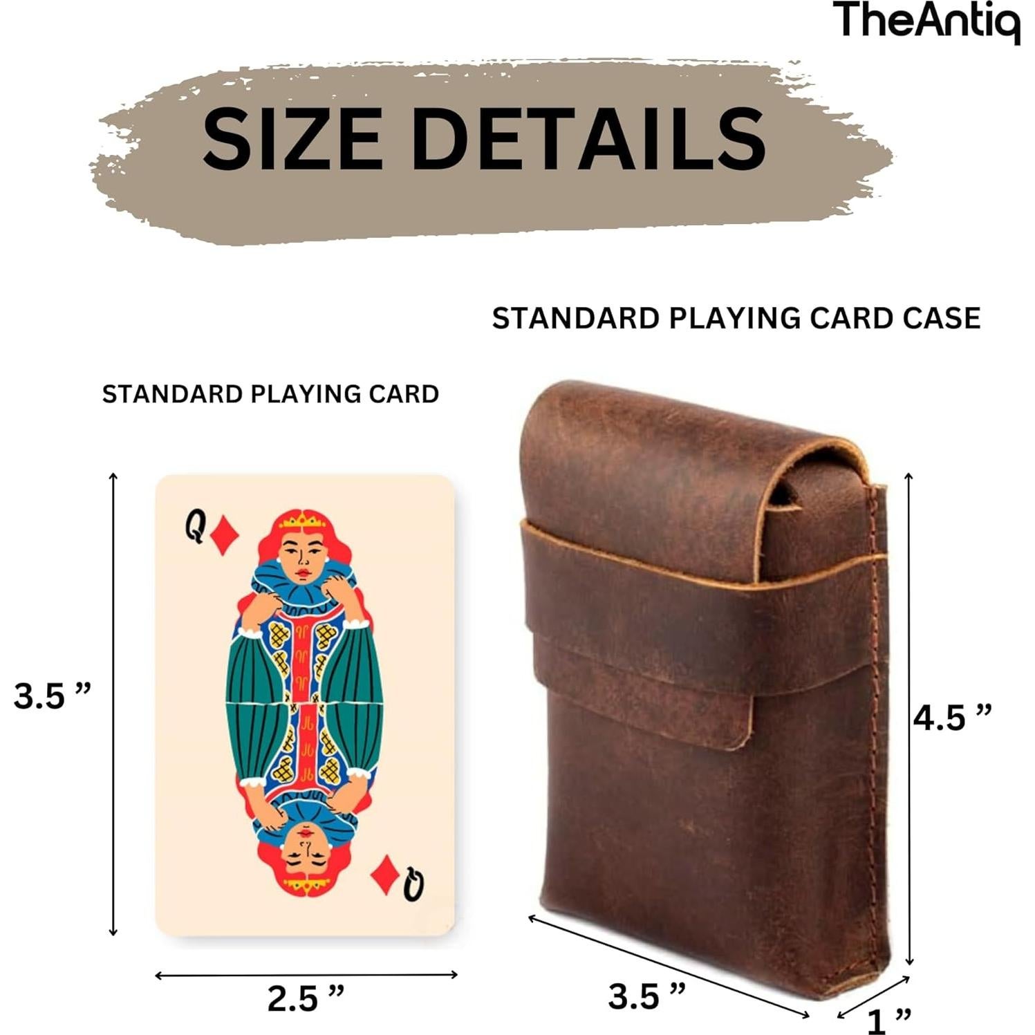 Funda de Cartas de Juego de Cuero Negro M. R. Daughters 11.4x8.9 cm