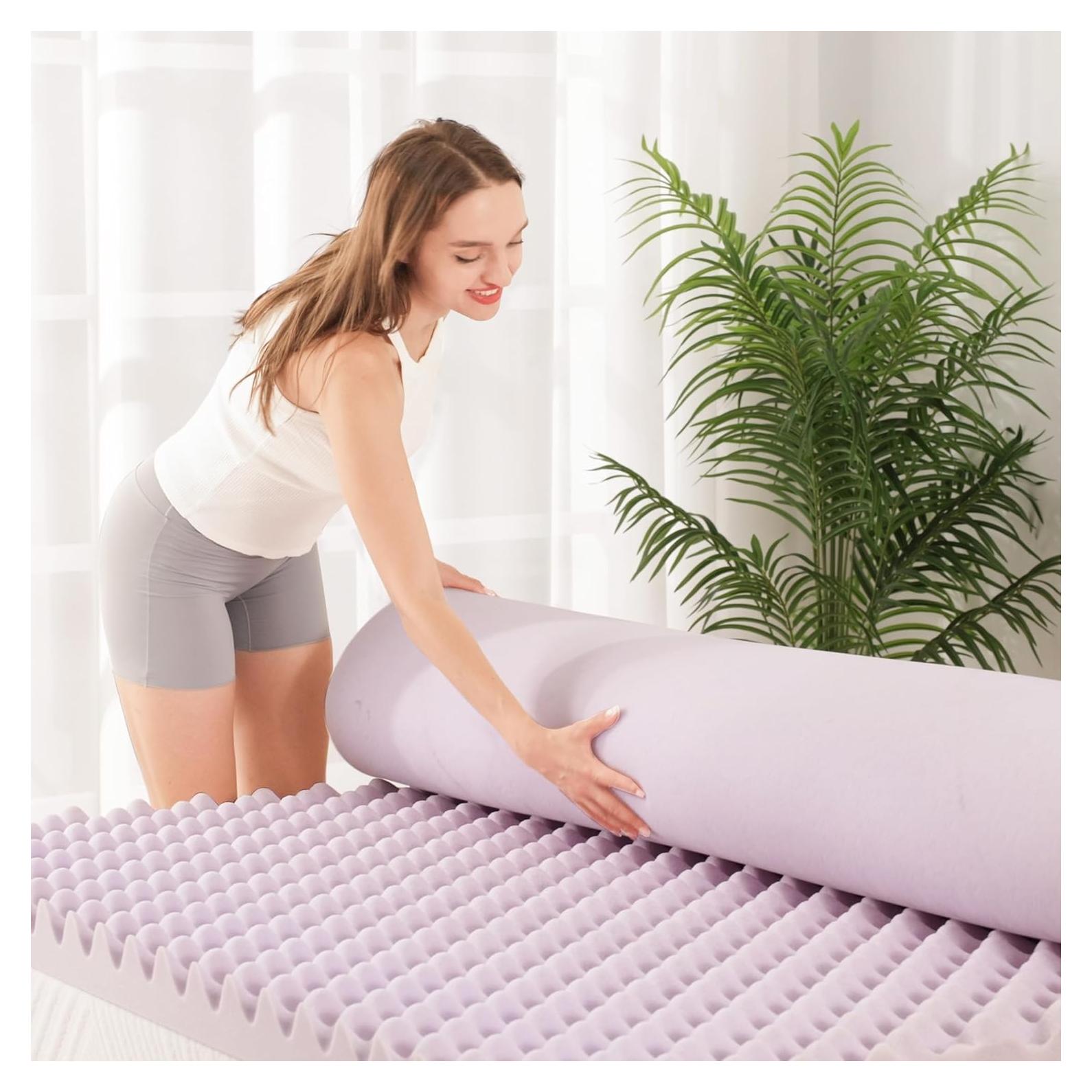 Cubierta de colchón viscoelástico EGOHOME 2" completo morado