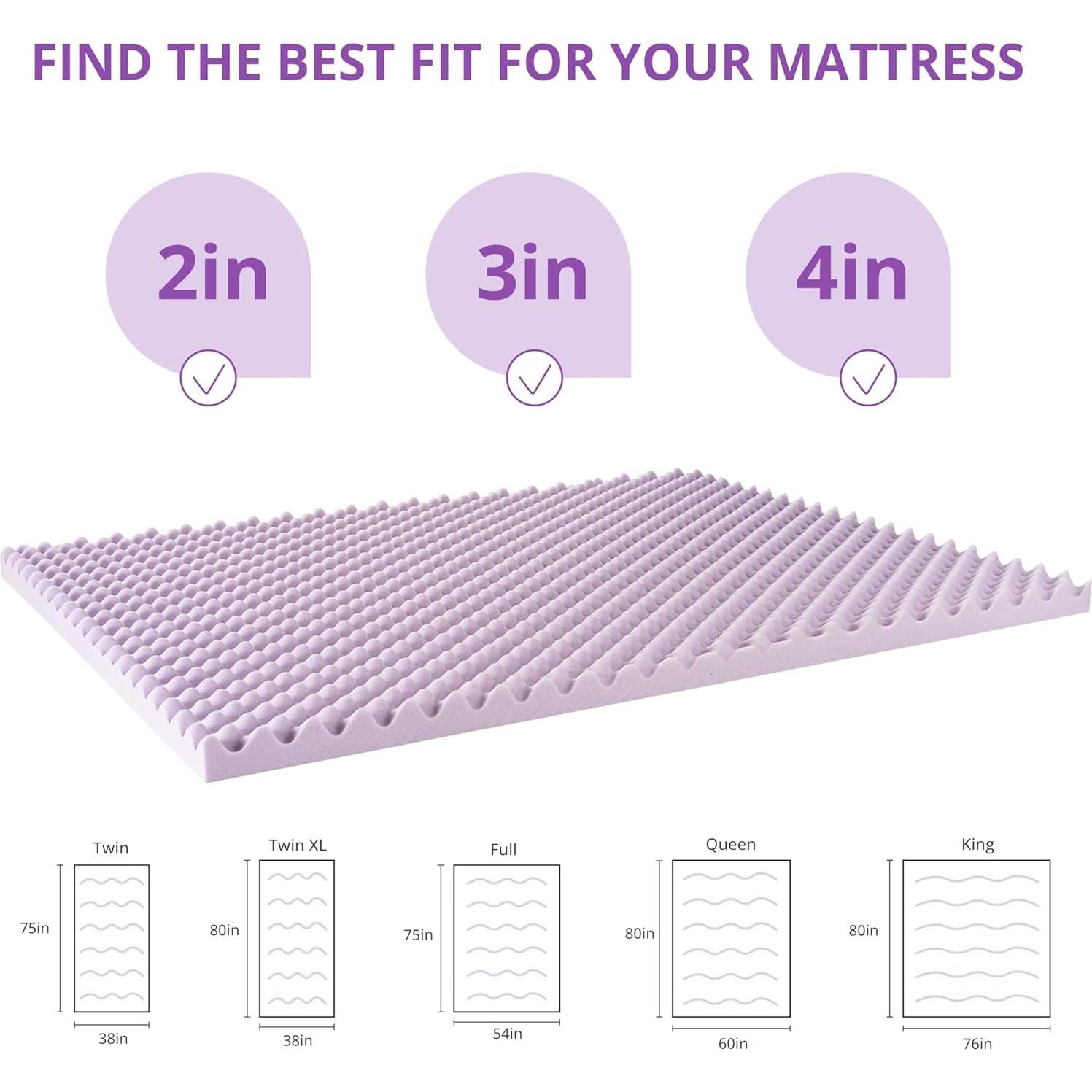 Cubierta de colchón viscoelástico EGOHOME 2" completo morado