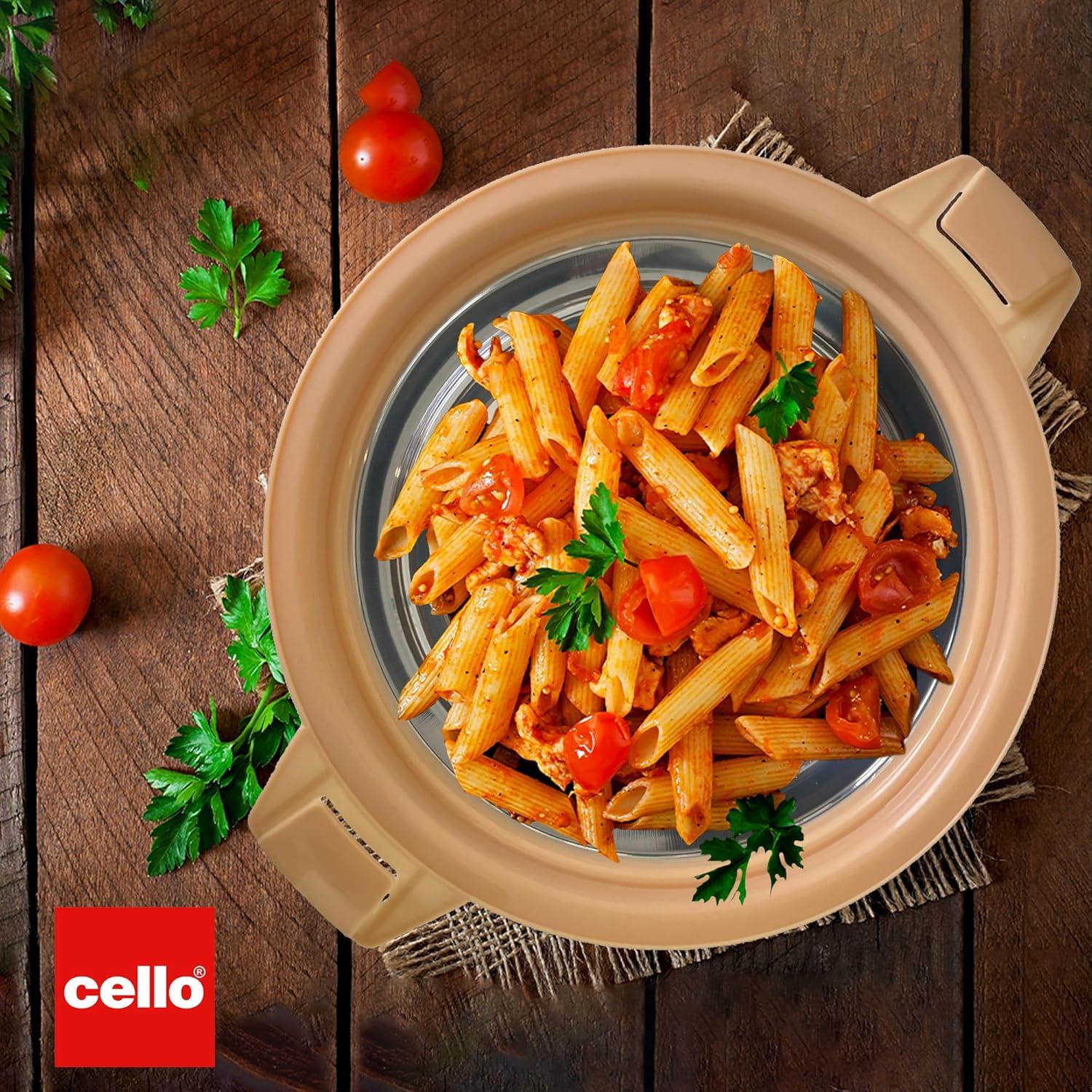 Cazuela Aislada Cello Beige 1250ml Acero Inoxidable