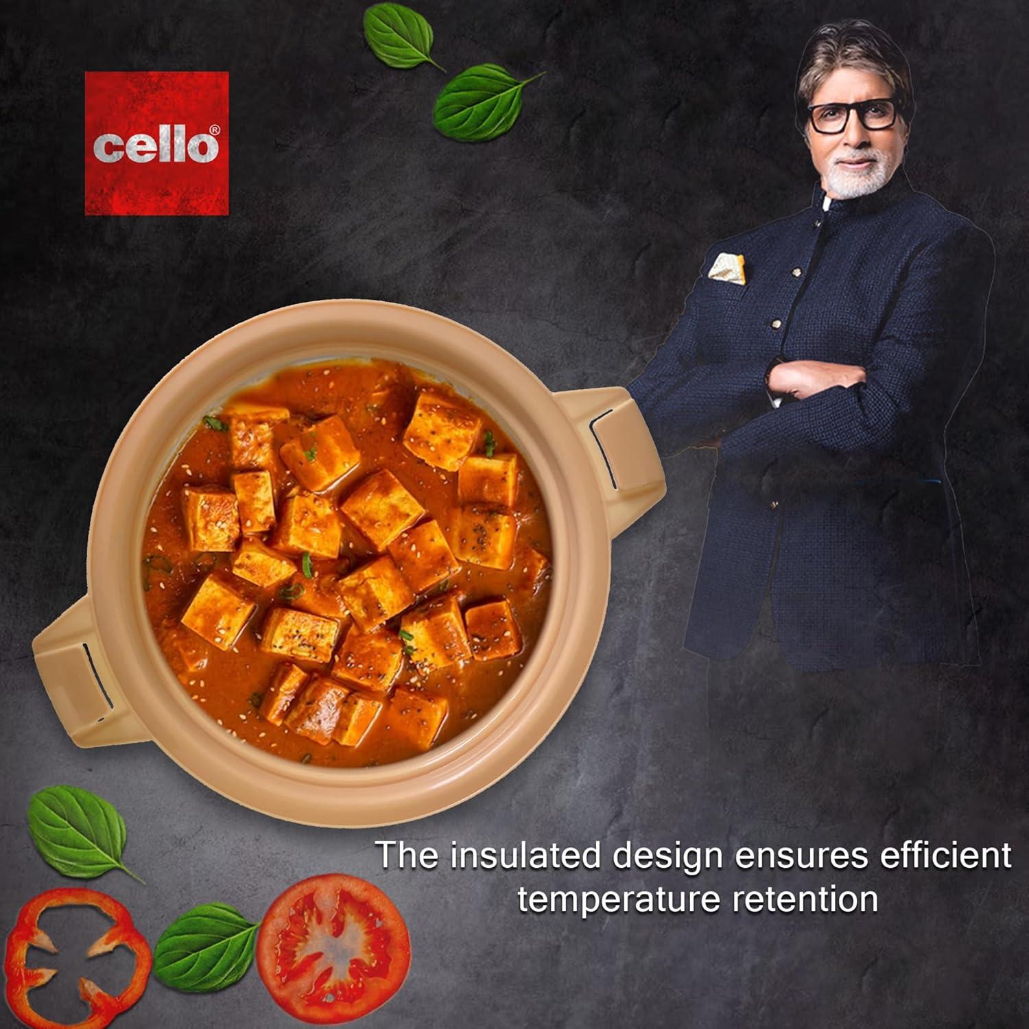 Cazuela Aislada Cello Beige 1250ml Acero Inoxidable