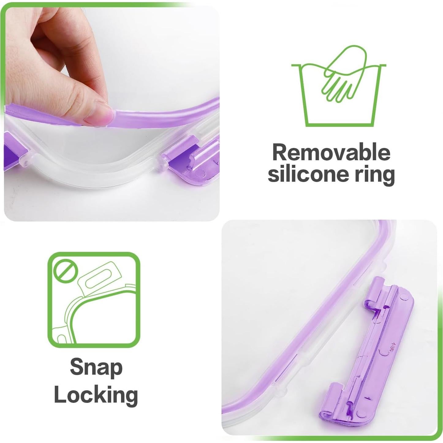 Contenedores de Vidrio HOMBERKING 8 Piezas 1040ml Herméticos