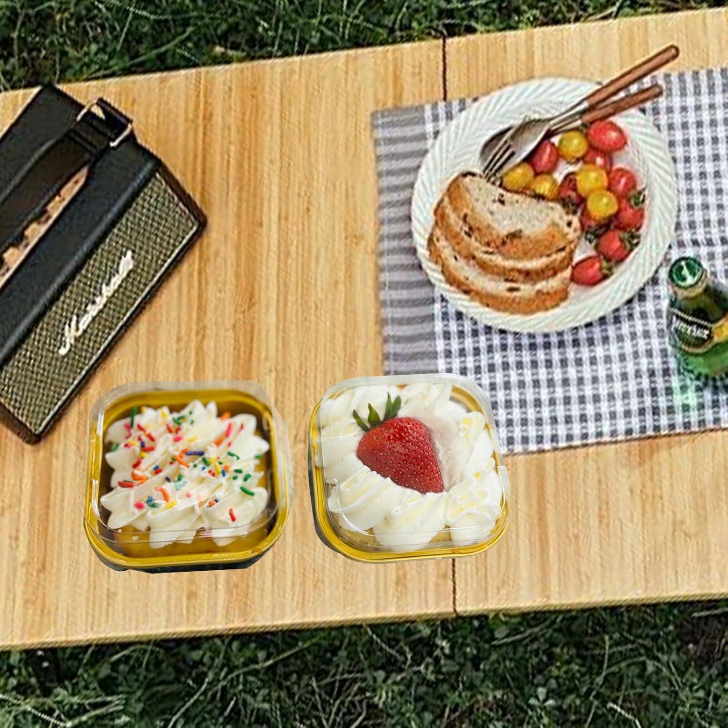 Mini Moldes de Aluminio OBXMLFY 5oz con Tapas y Cucharas