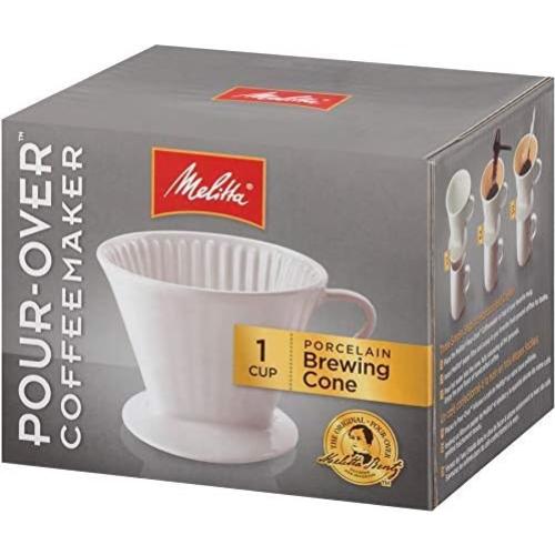Cono de Cafetera de Porcelana Melitta #2 Blanca 1 Cuenta