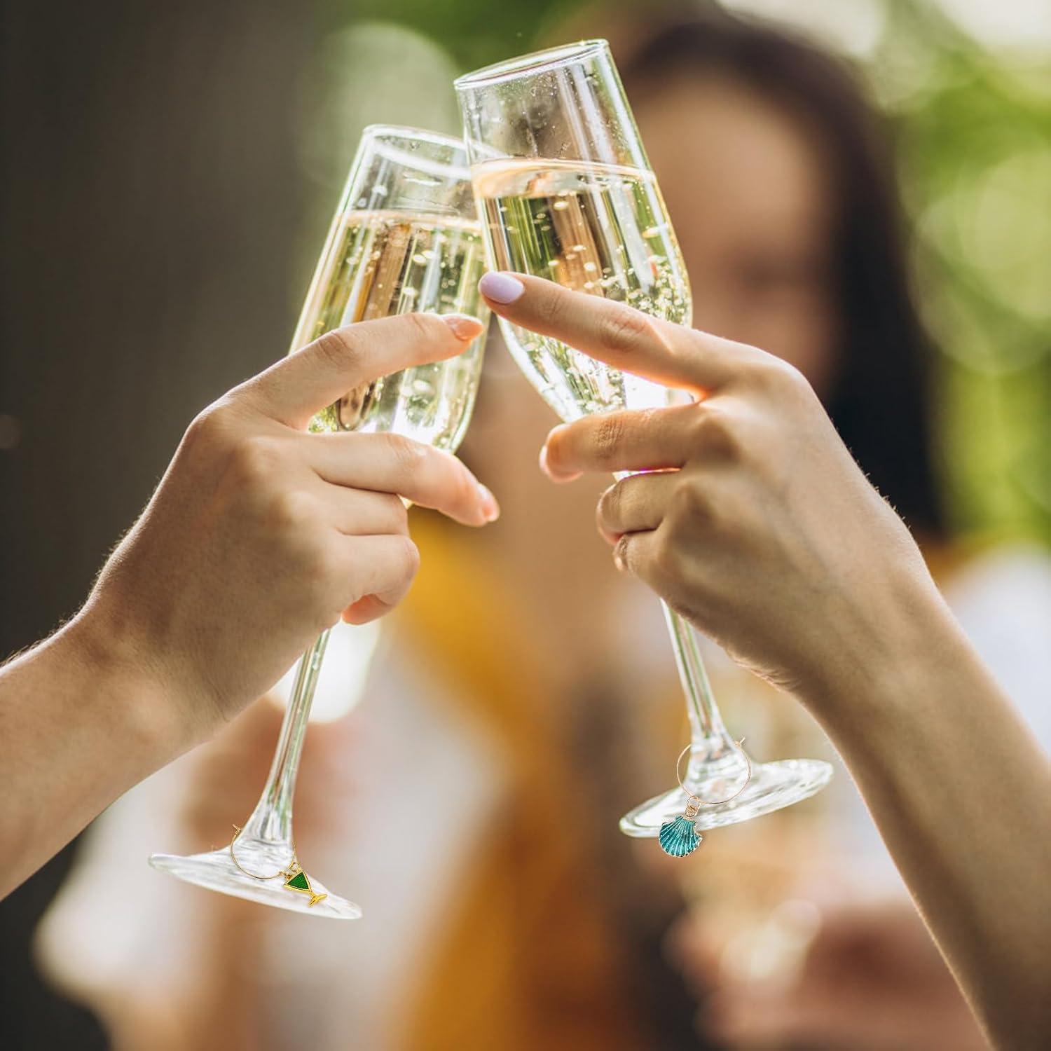 Juego de 18 Charms para Copas de Vino Temática Playa