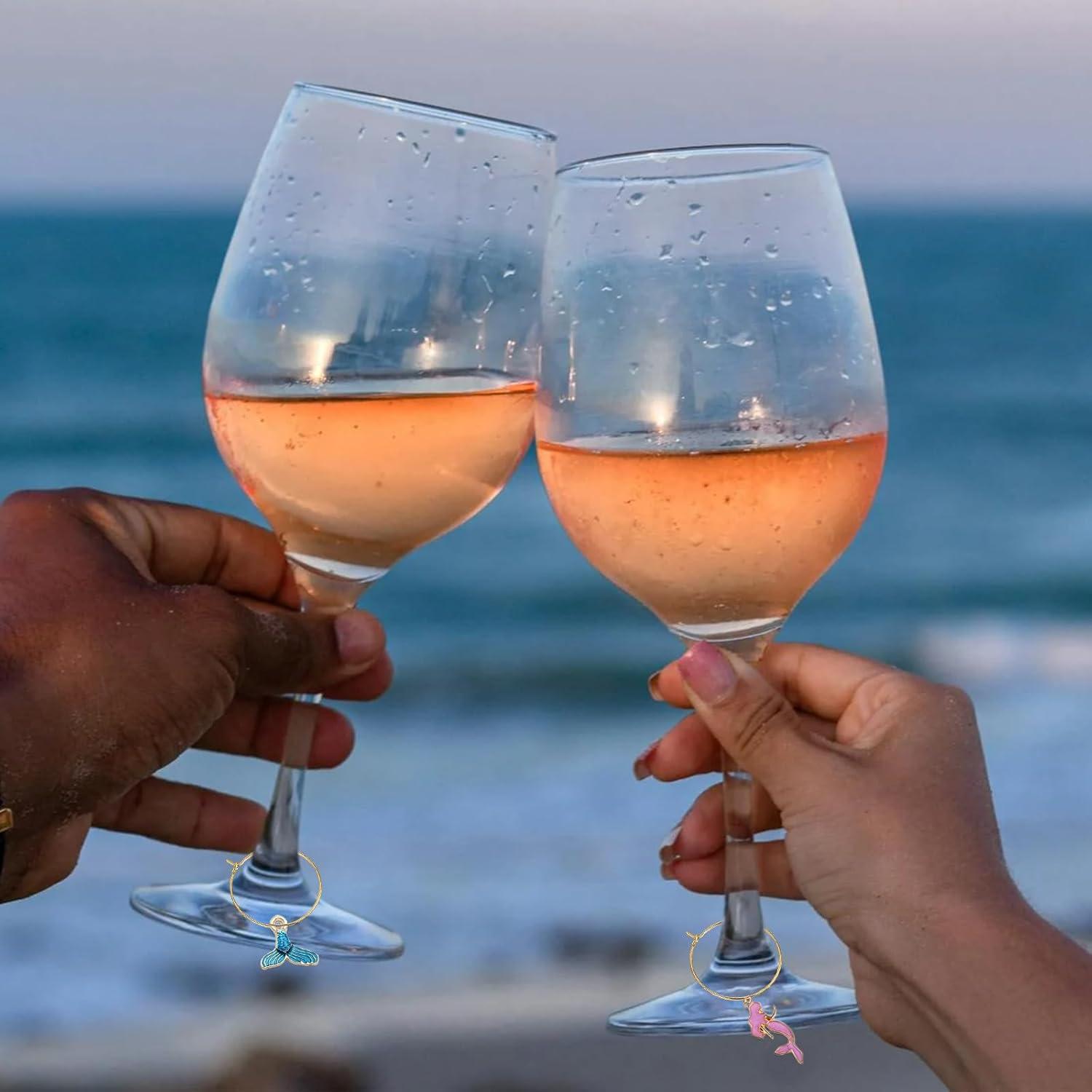 Juego de 18 Charms para Copas de Vino Temática Playa