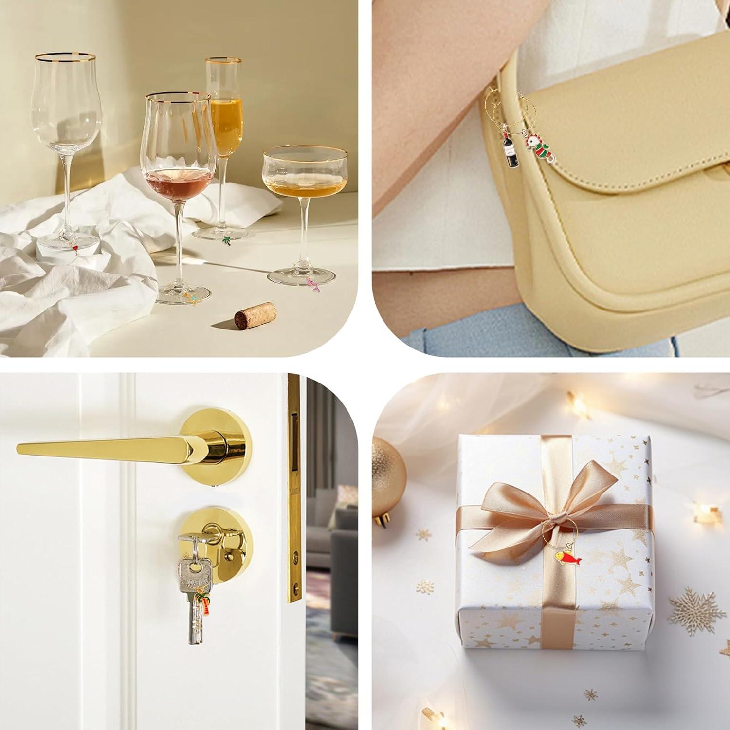 Juego de 18 Charms para Copas de Vino Temática Playa