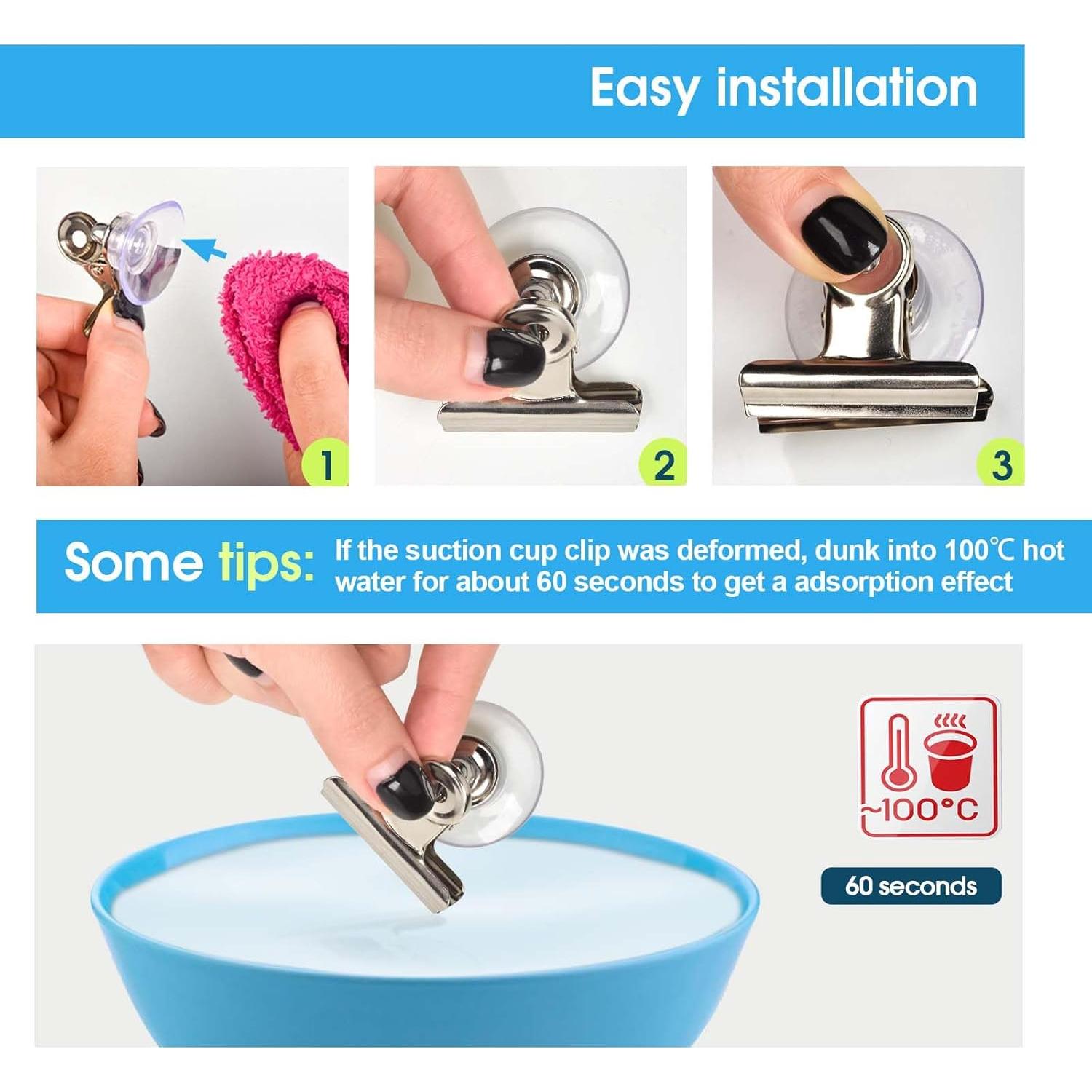 Clips de Ventosa AccEncyc 12Pcs Soporte Transparente Resistente