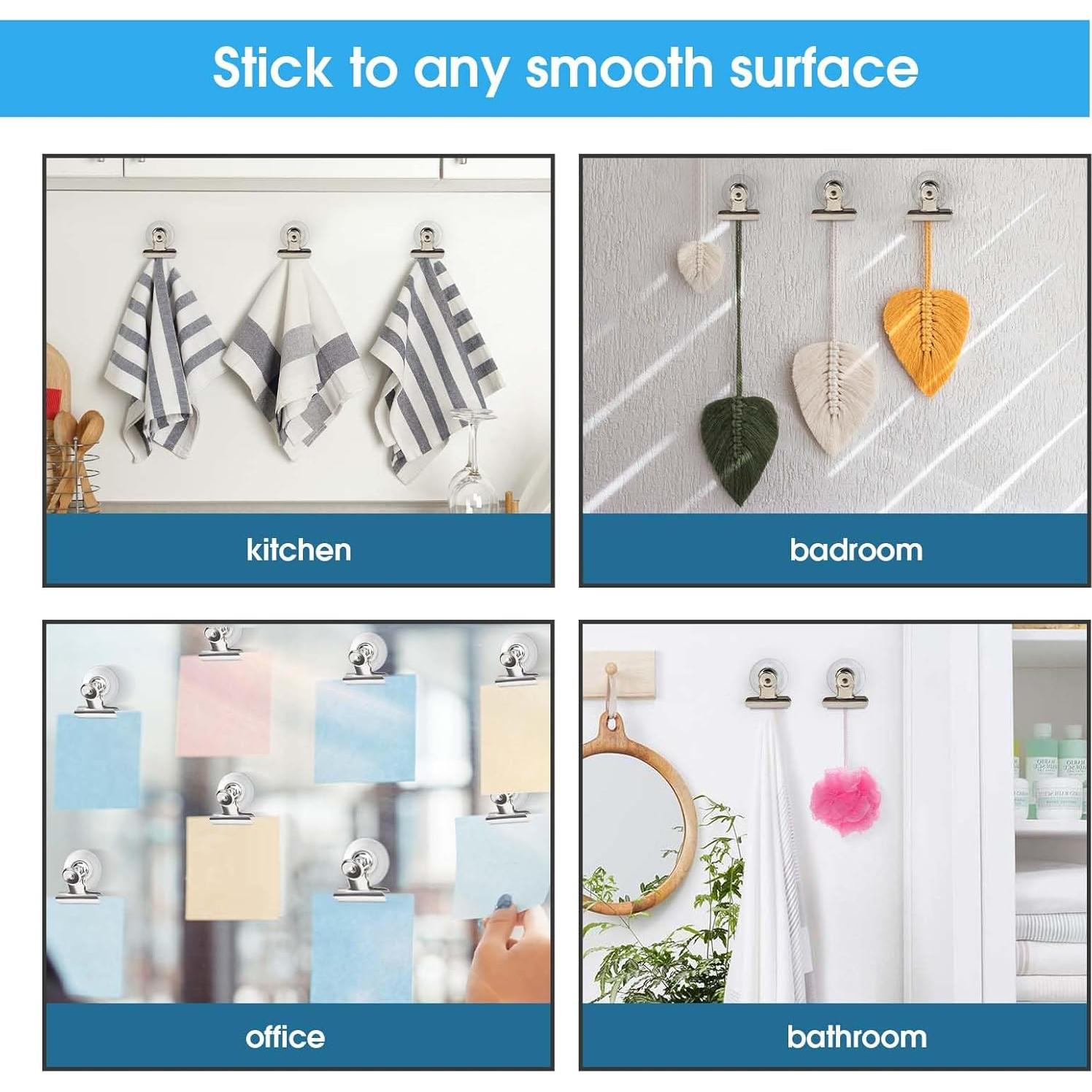 Clips de Ventosa AccEncyc 12Pcs Soporte Transparente Resistente