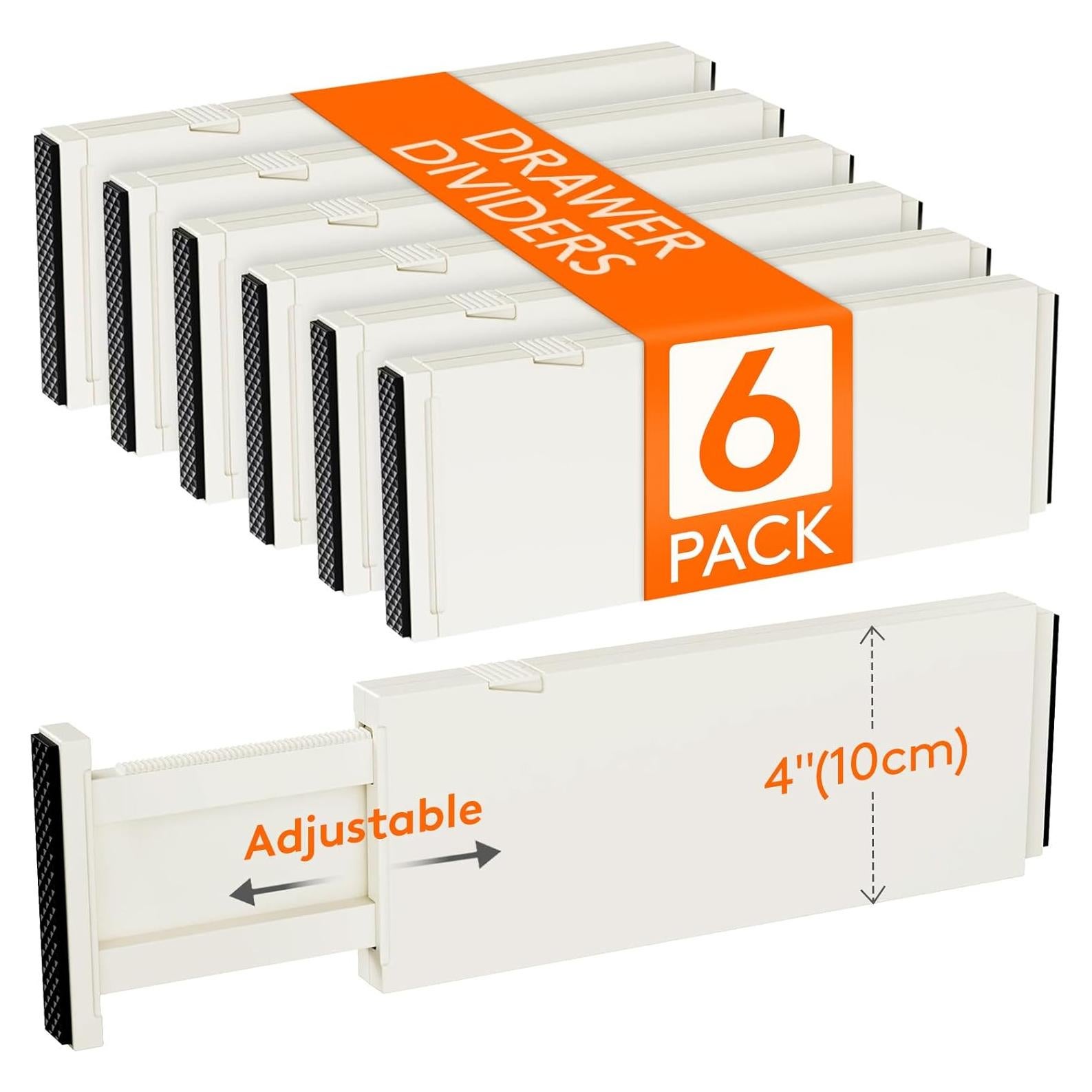 Divisores de Cajón Expandibles Lifewit 6 Piezas Beige