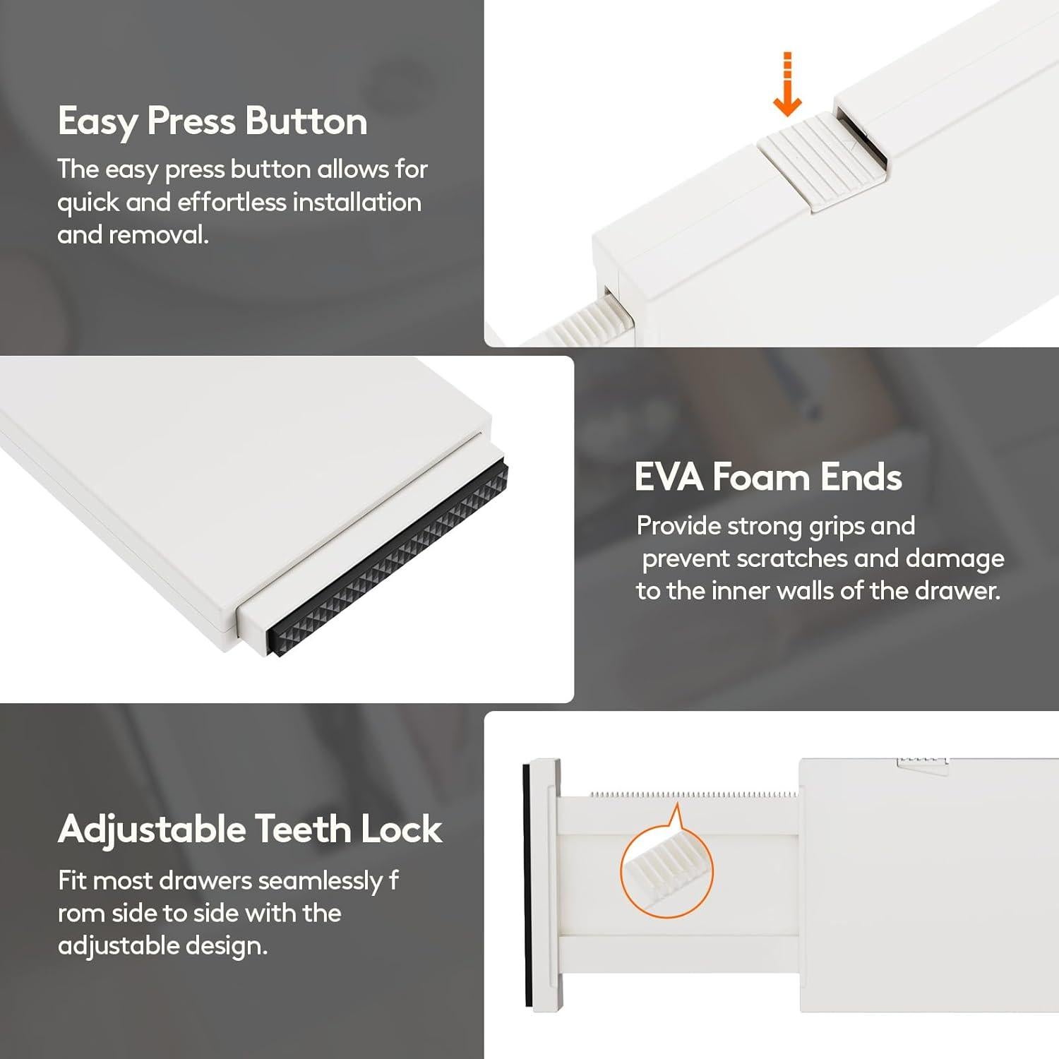 Divisores de Cajón Expandibles Lifewit 6 Piezas Beige