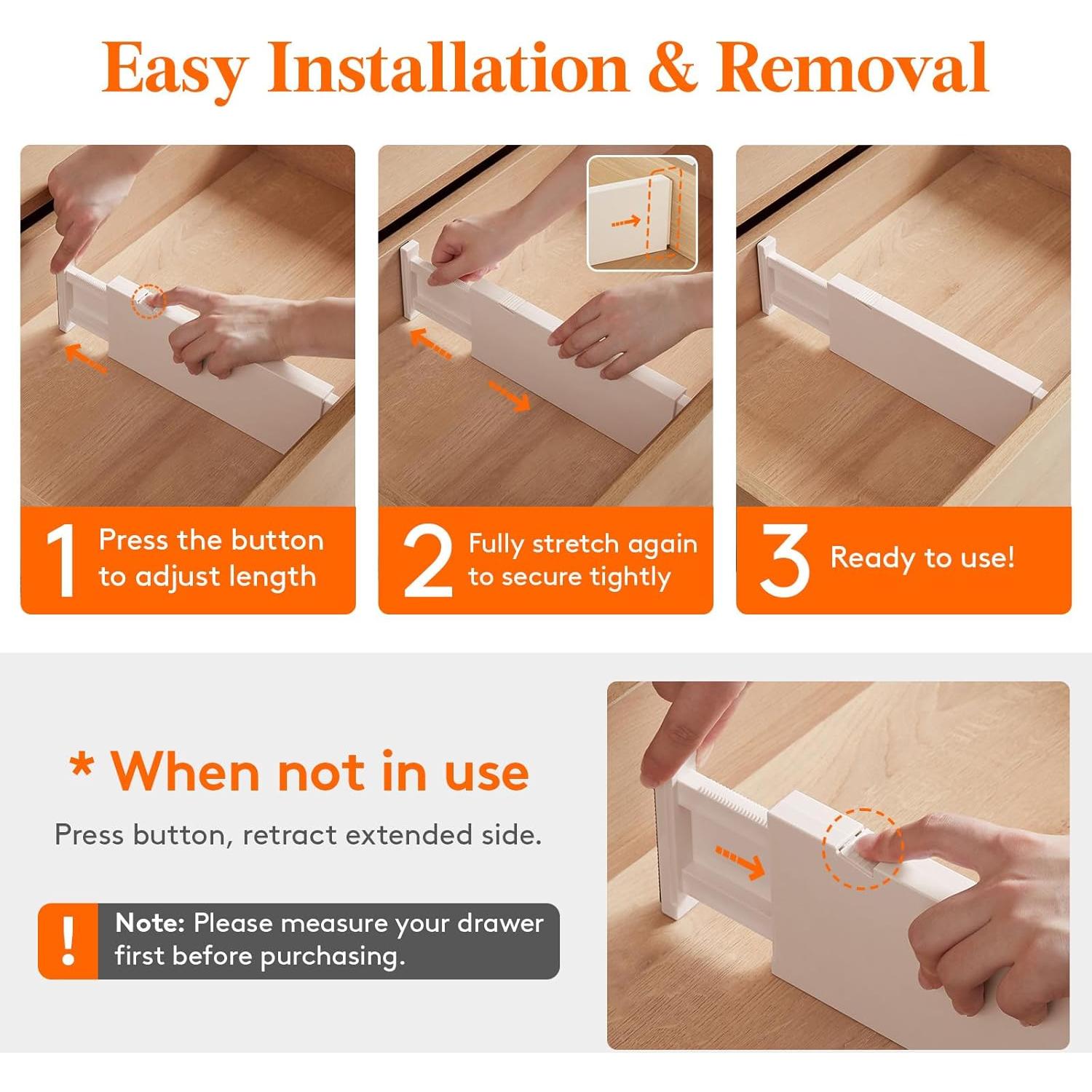 Divisores de Cajón Expandibles Lifewit 6 Piezas Beige