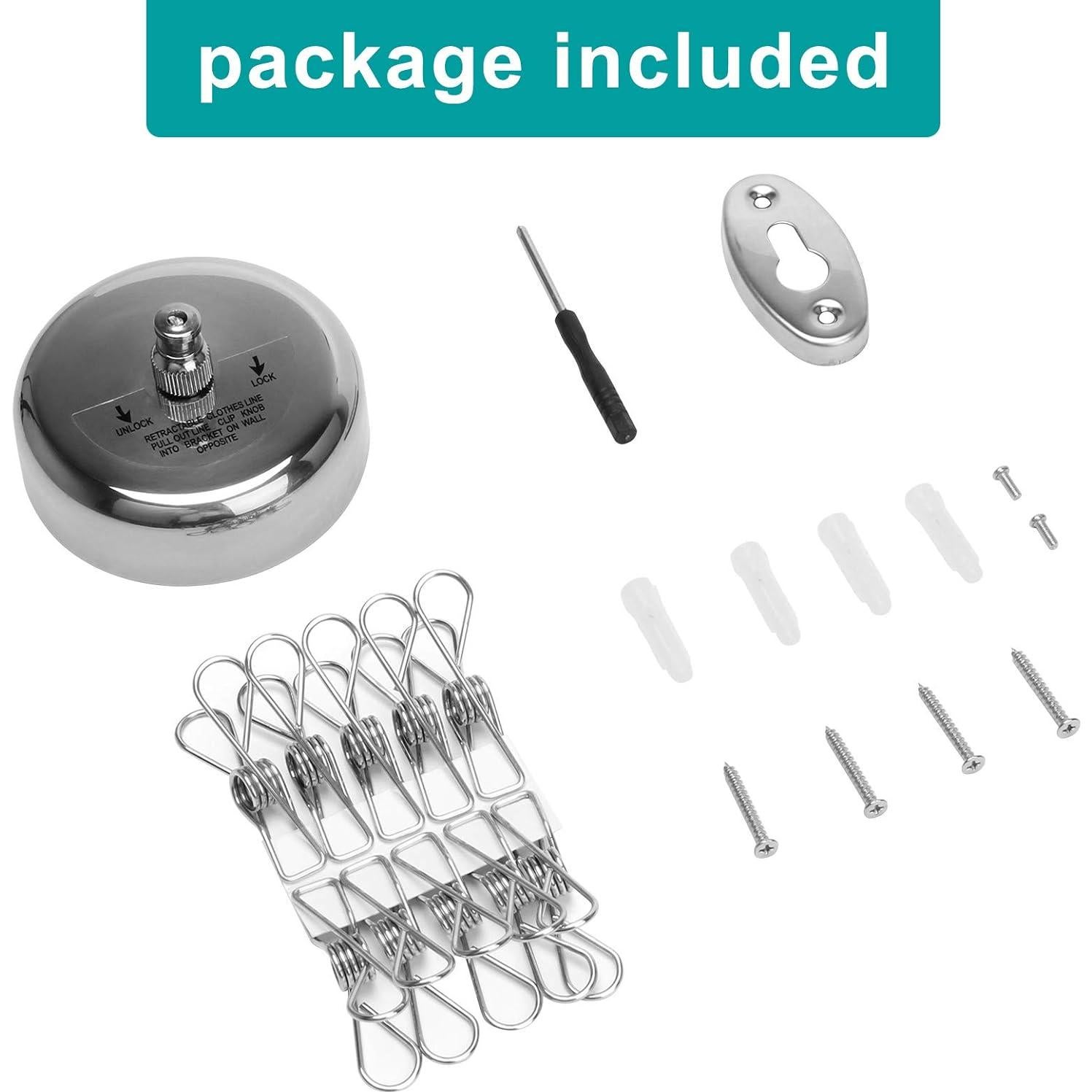 Cuerda de Ropa Retráctil Coolrunner 2.9m Alta Resistencia 15kg