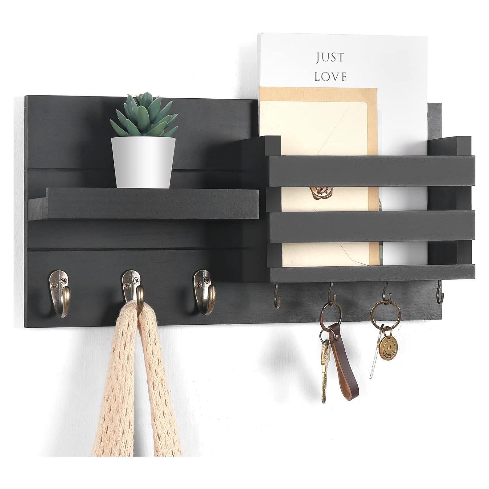 Organizador de correo y llaves Lwenki - Madera rústica 9 kg