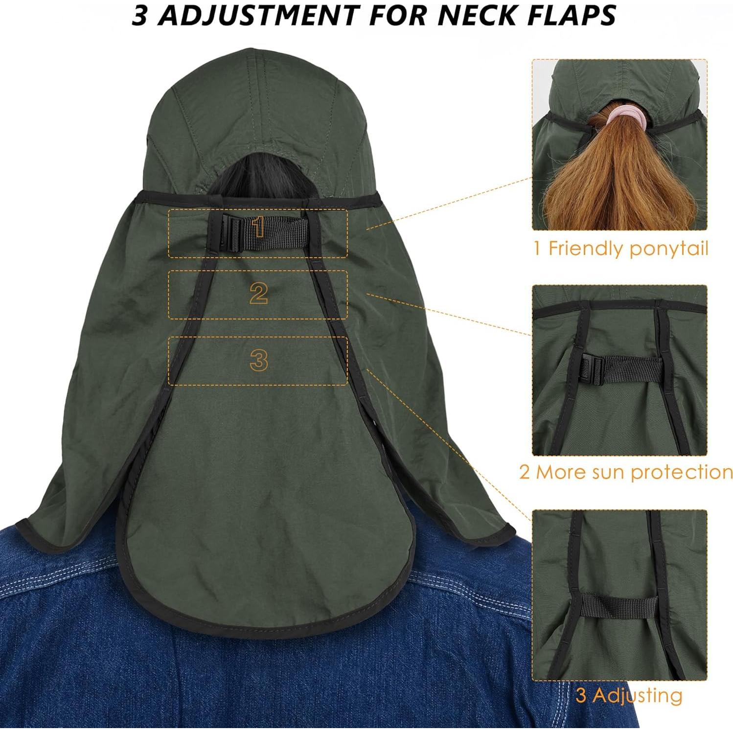 Sombrero de Pesca Plegable GADIEMKENSD UPF 50+ Verde Ejercito