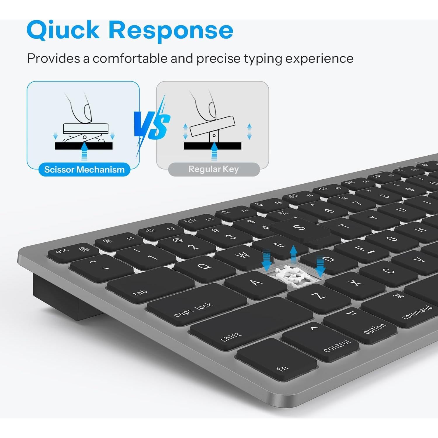 Teclado OMOTON con cable para Mac USB y Type-C Gris