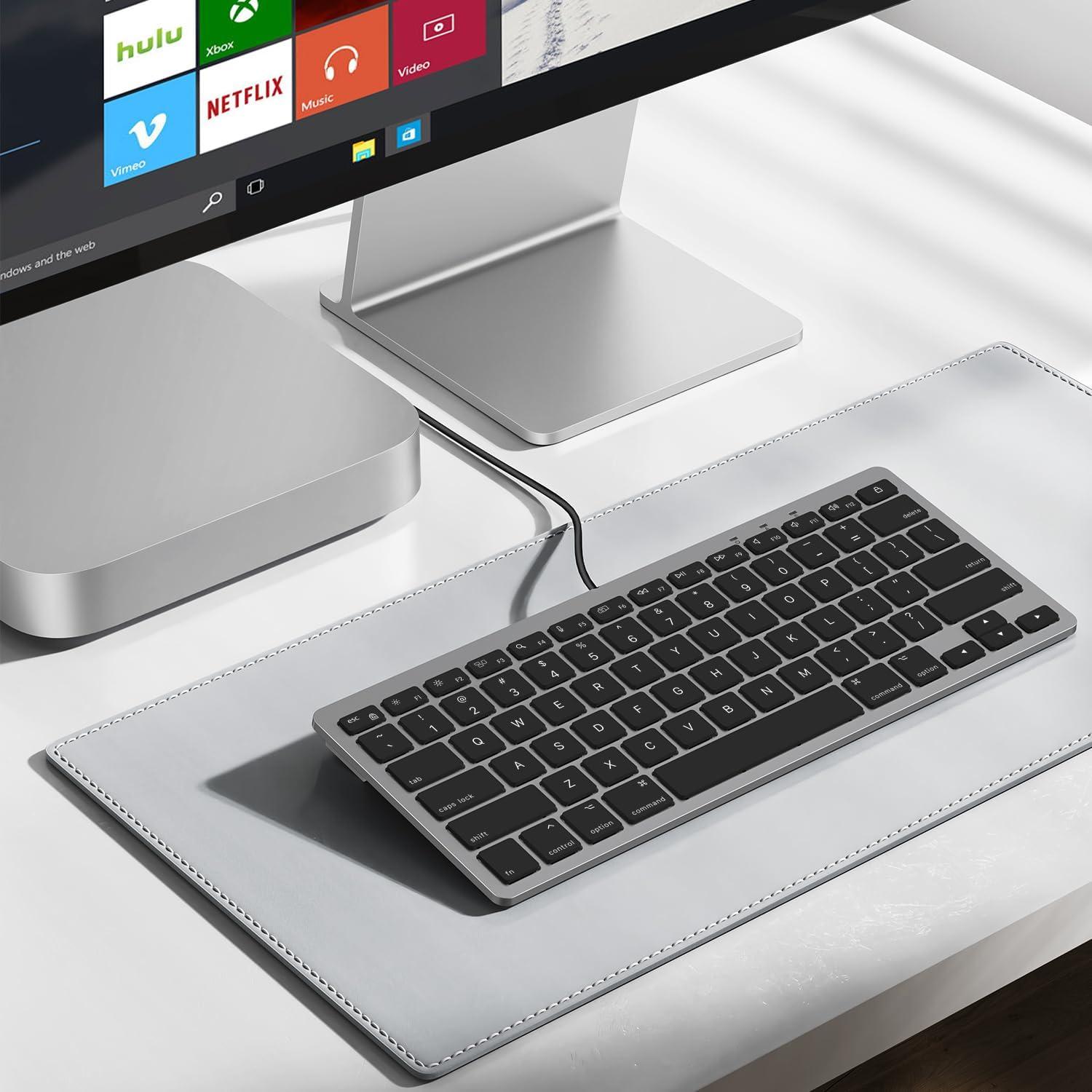 Teclado OMOTON con cable para Mac USB y Type-C Gris