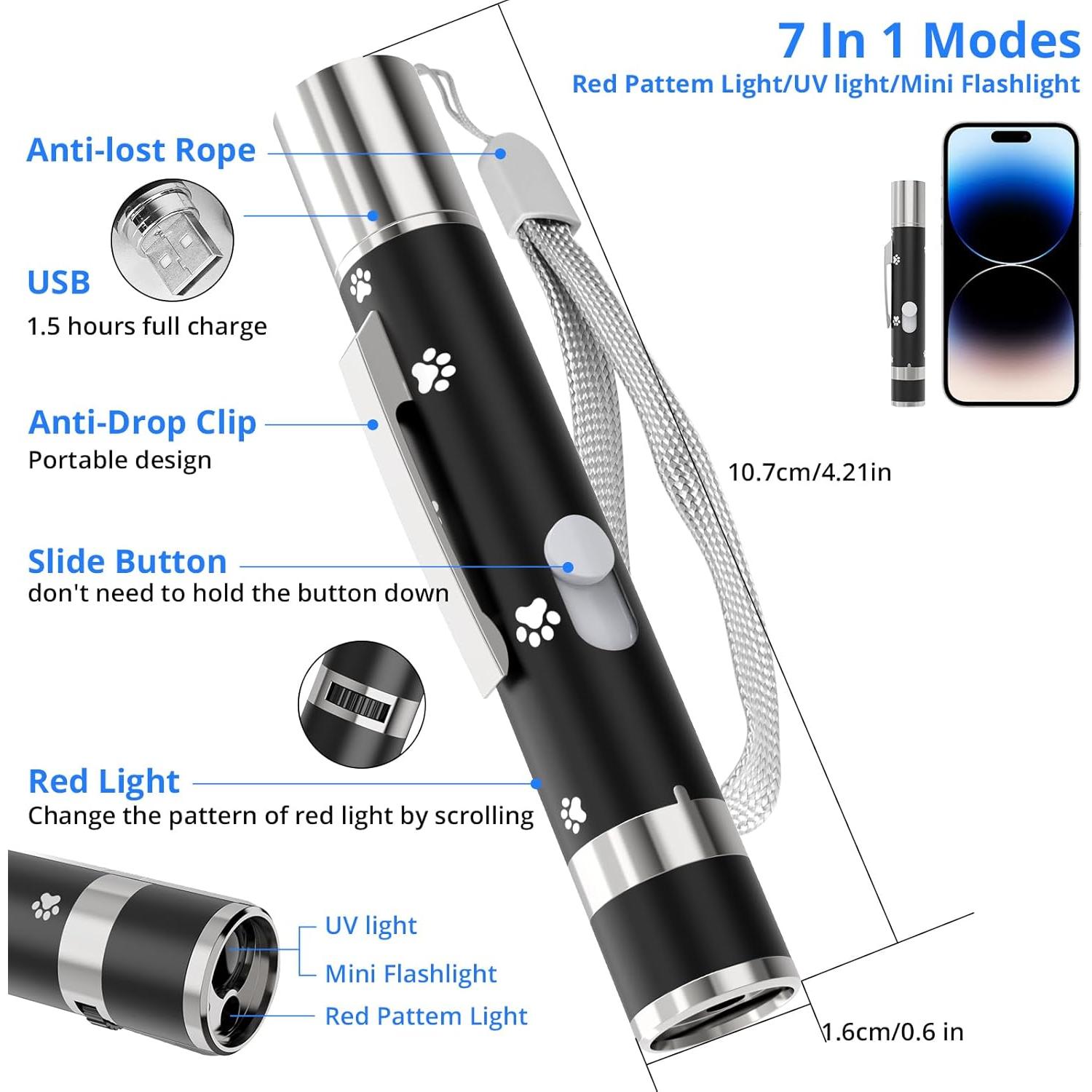 Juguete Interactivo para Gatos OUMSIS 9131-CBK Recargable USB