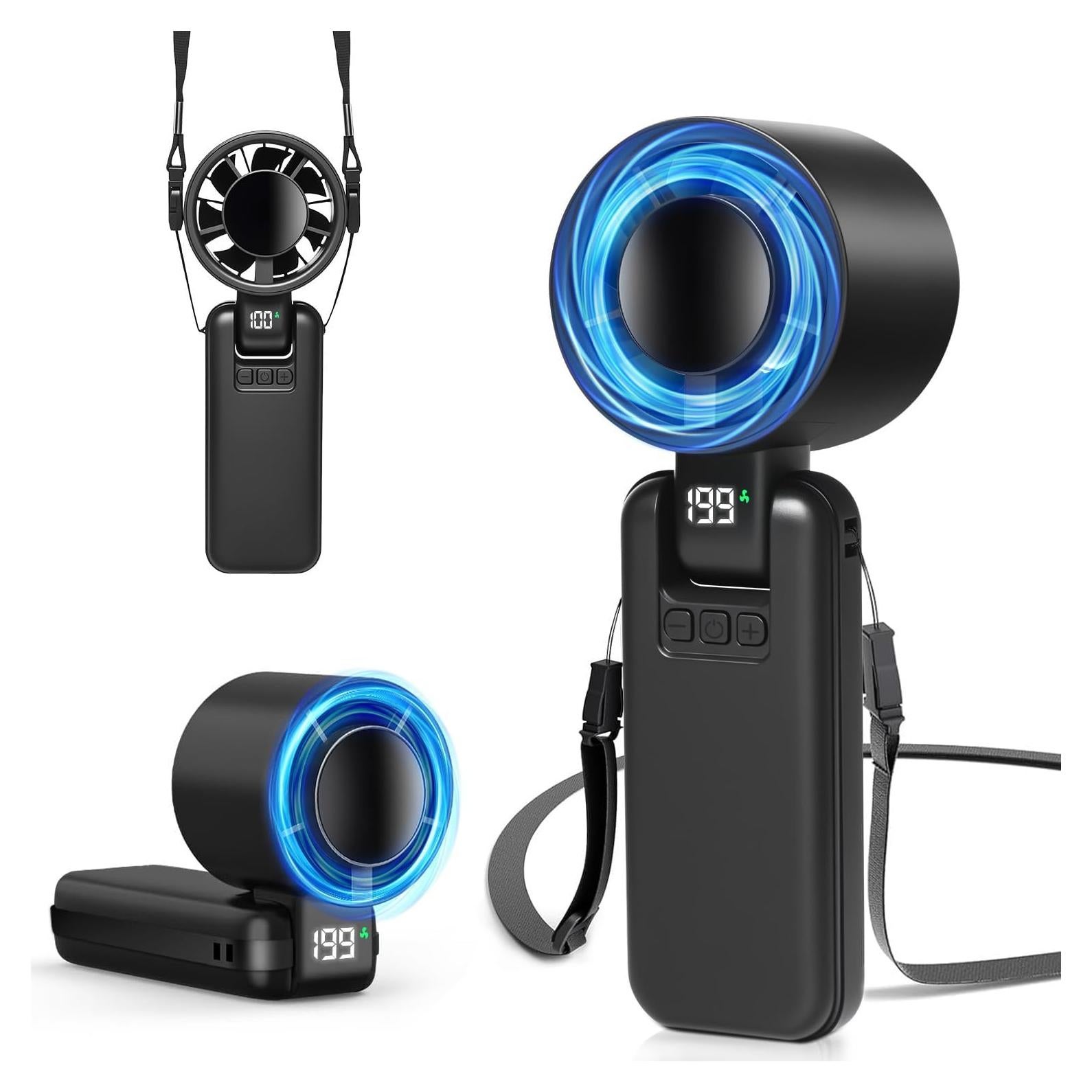 Ventilador Turbo Portátil AuraliBrite G01 15000RPM Plegable 180°