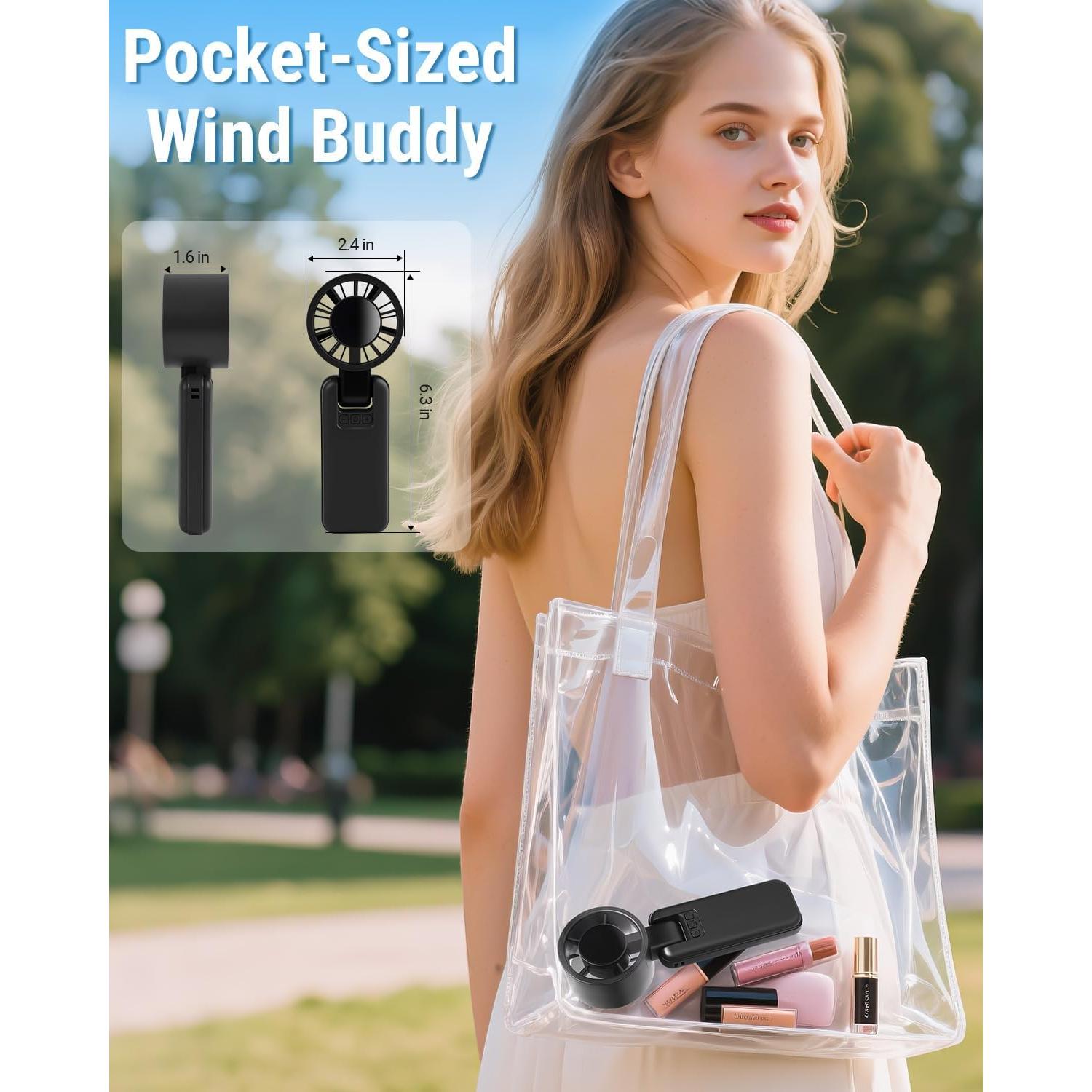 Ventilador Turbo Portátil AuraliBrite G01 15000RPM Plegable 180°