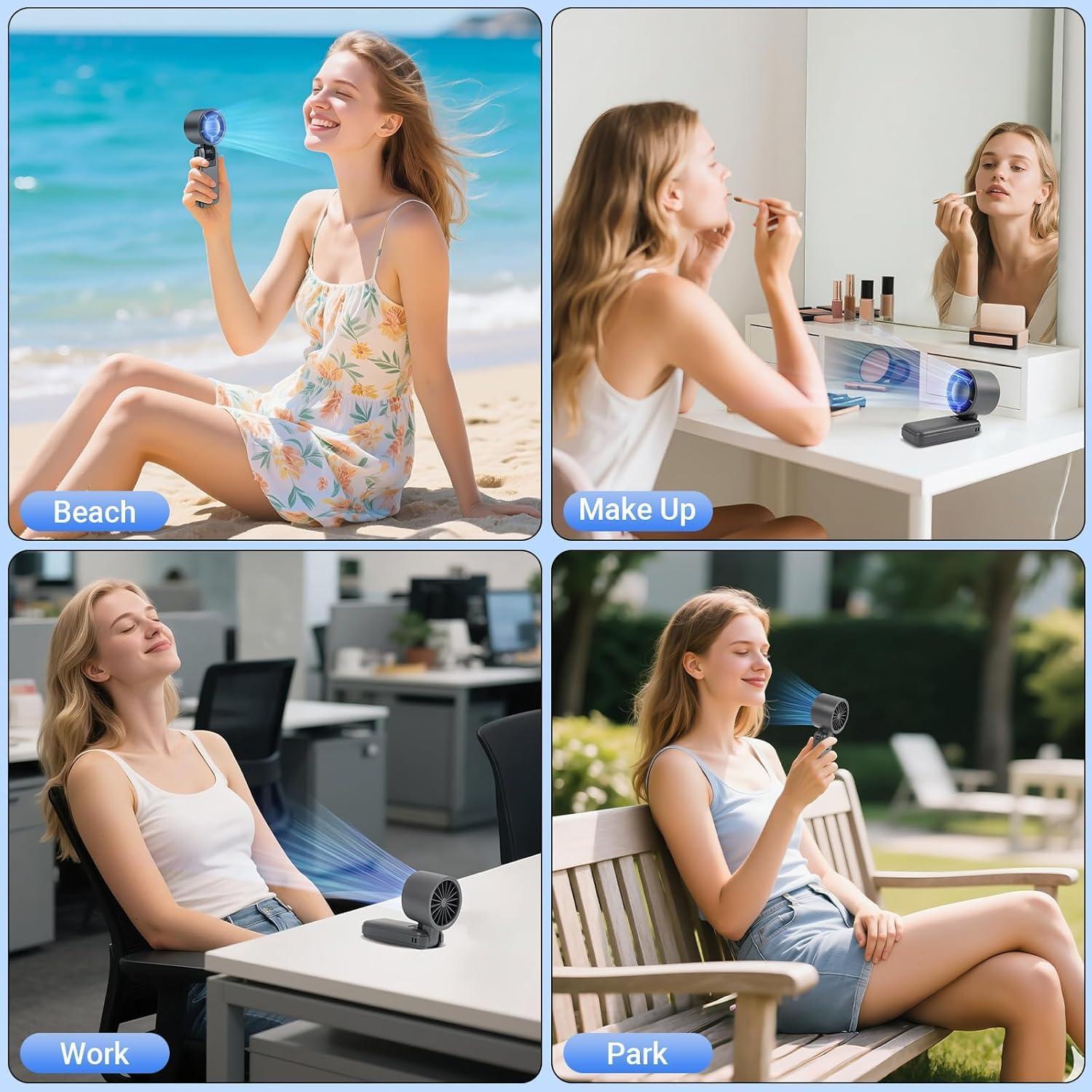 Ventilador Turbo Portátil AuraliBrite G01 15000RPM Plegable 180°