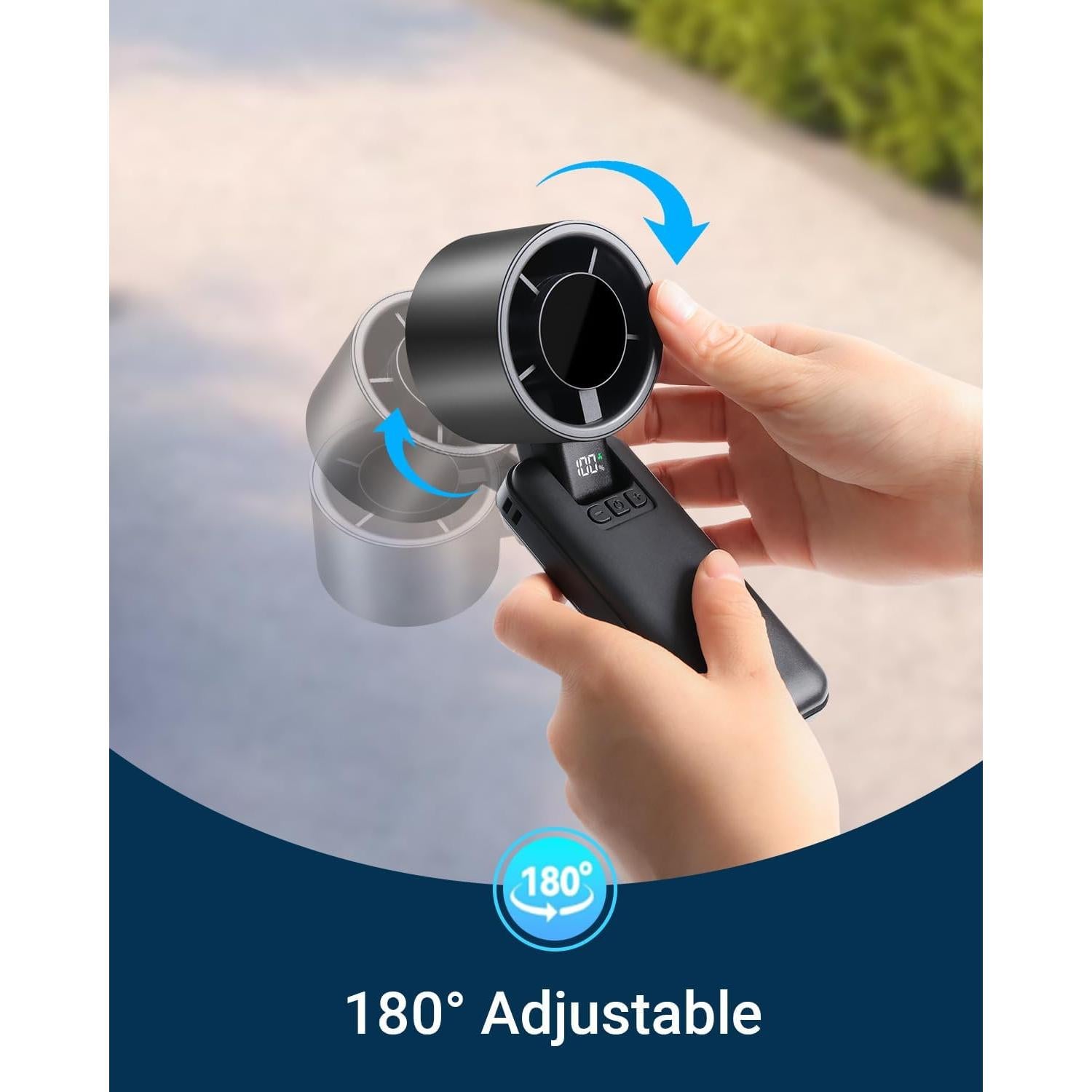 Ventilador Turbo Portátil AuraliBrite G01 15000RPM Plegable 180°