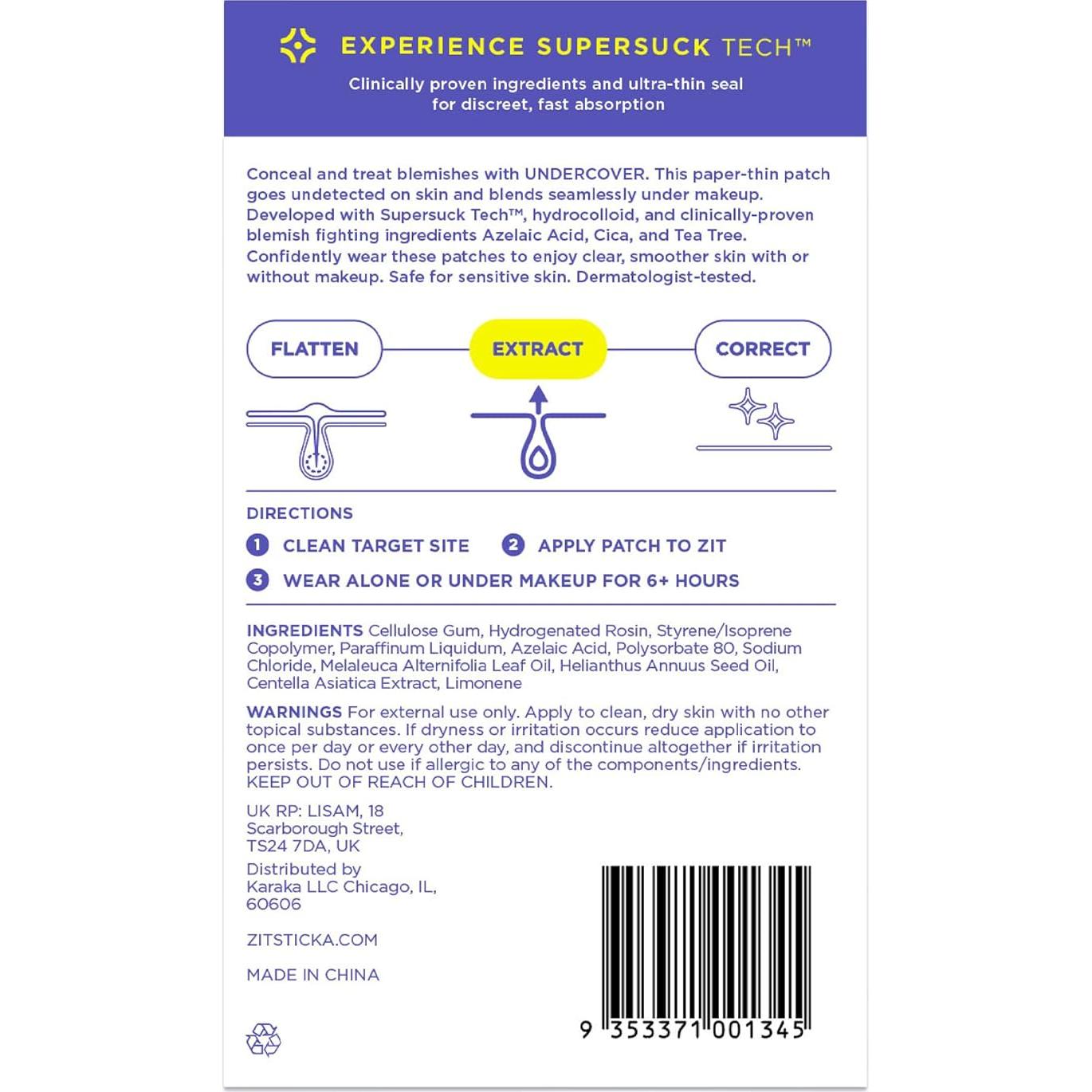 Parches Invisibles ZitSticka para Granitos 72ct - Hidrocoloide