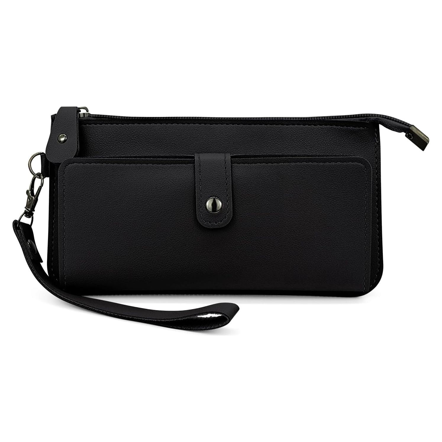 Cartera Larga de Mano AfitLulu con Bloqueo RFID - Negro