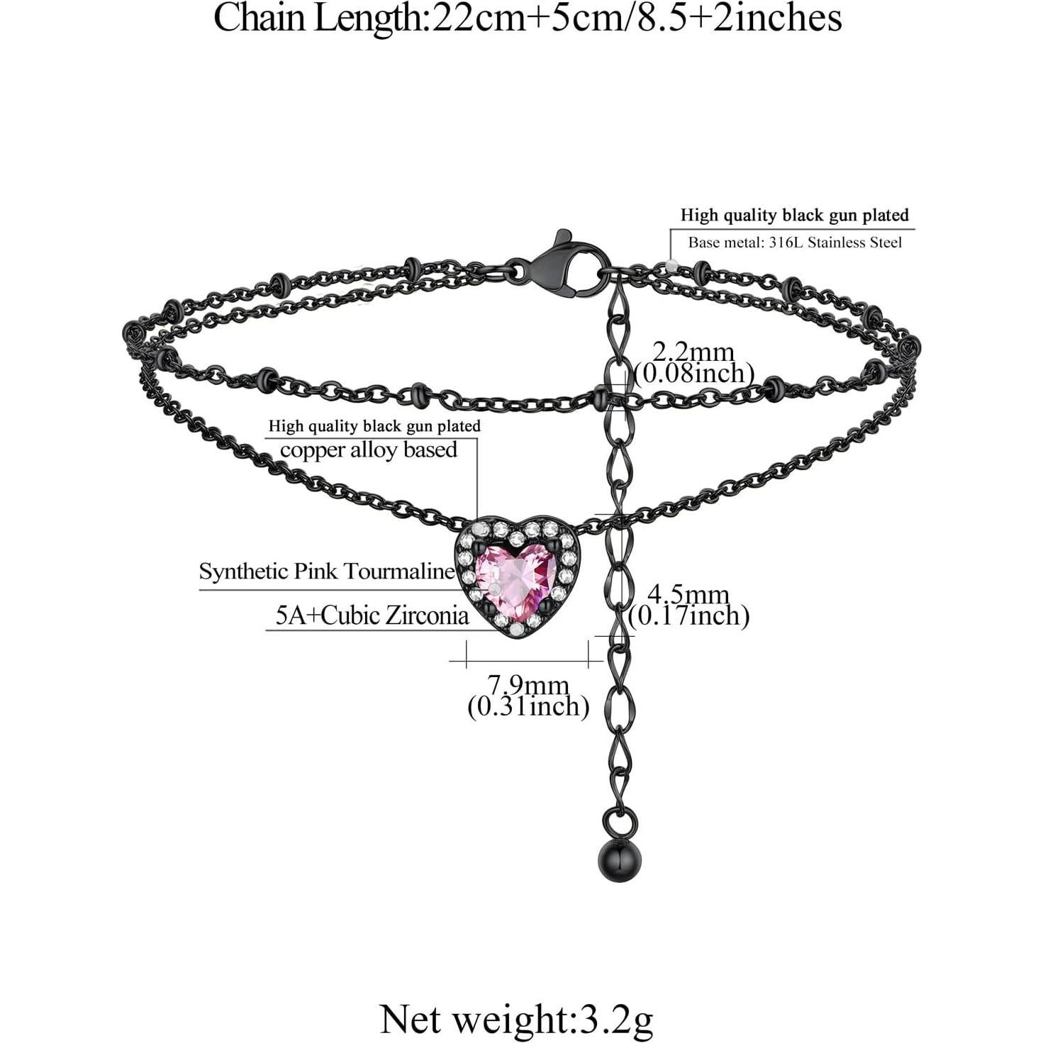 Pulsera de Tobillo Doble Capa FindChic con Piedra de Nacimiento