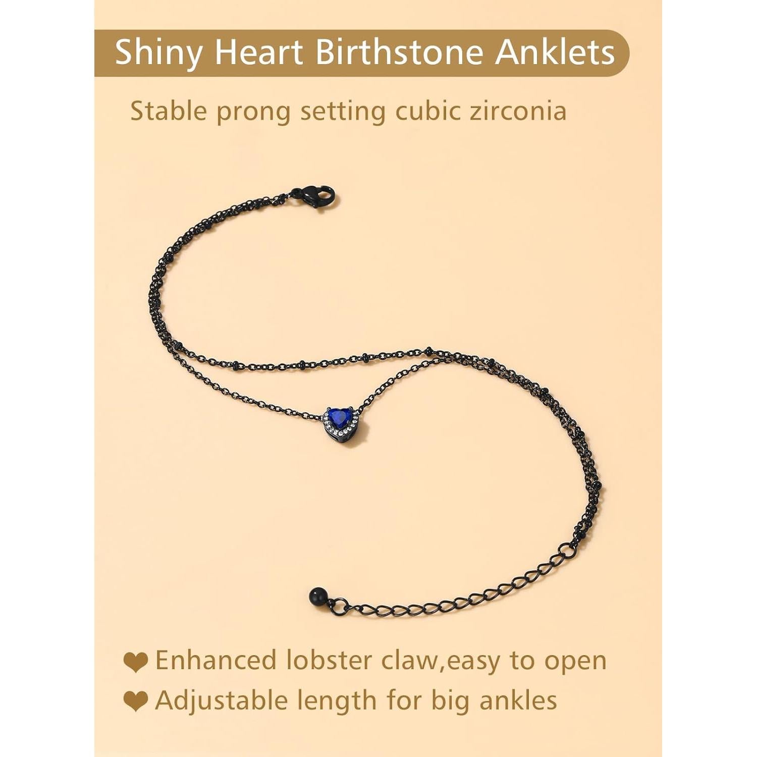 Pulsera de Tobillo Doble Capa FindChic con Piedra de Nacimiento