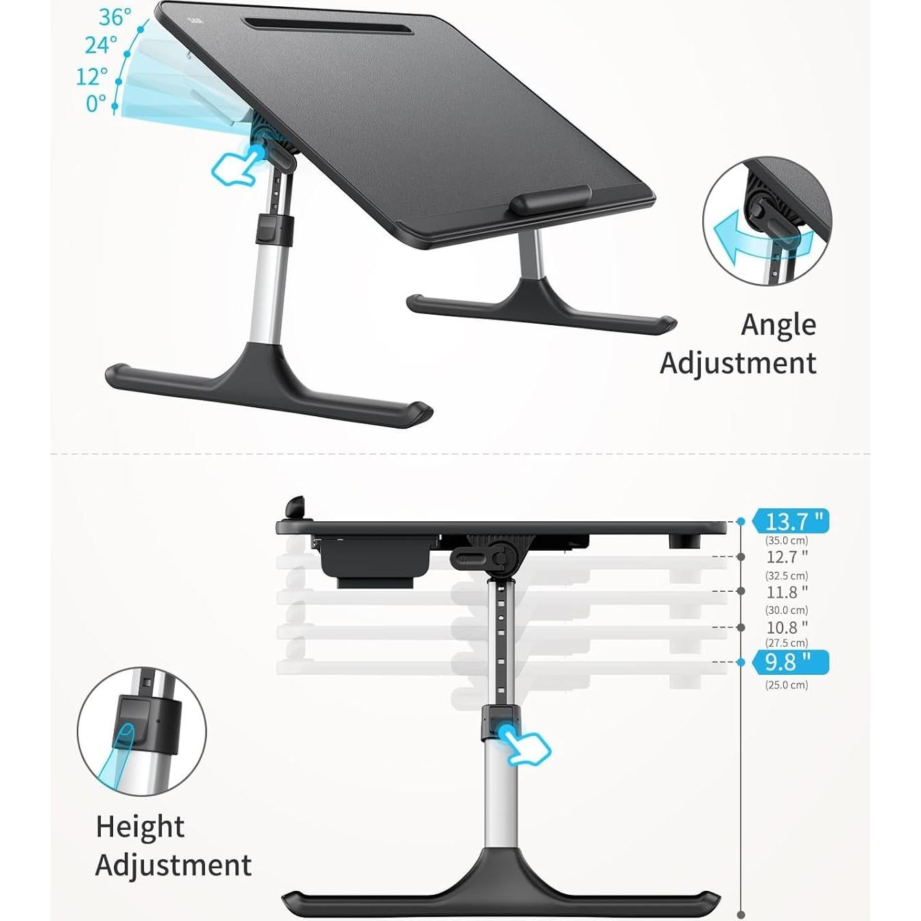 Mesa para Regazo SAIJI Plegable Extra Grande con Soporte de Lectura
