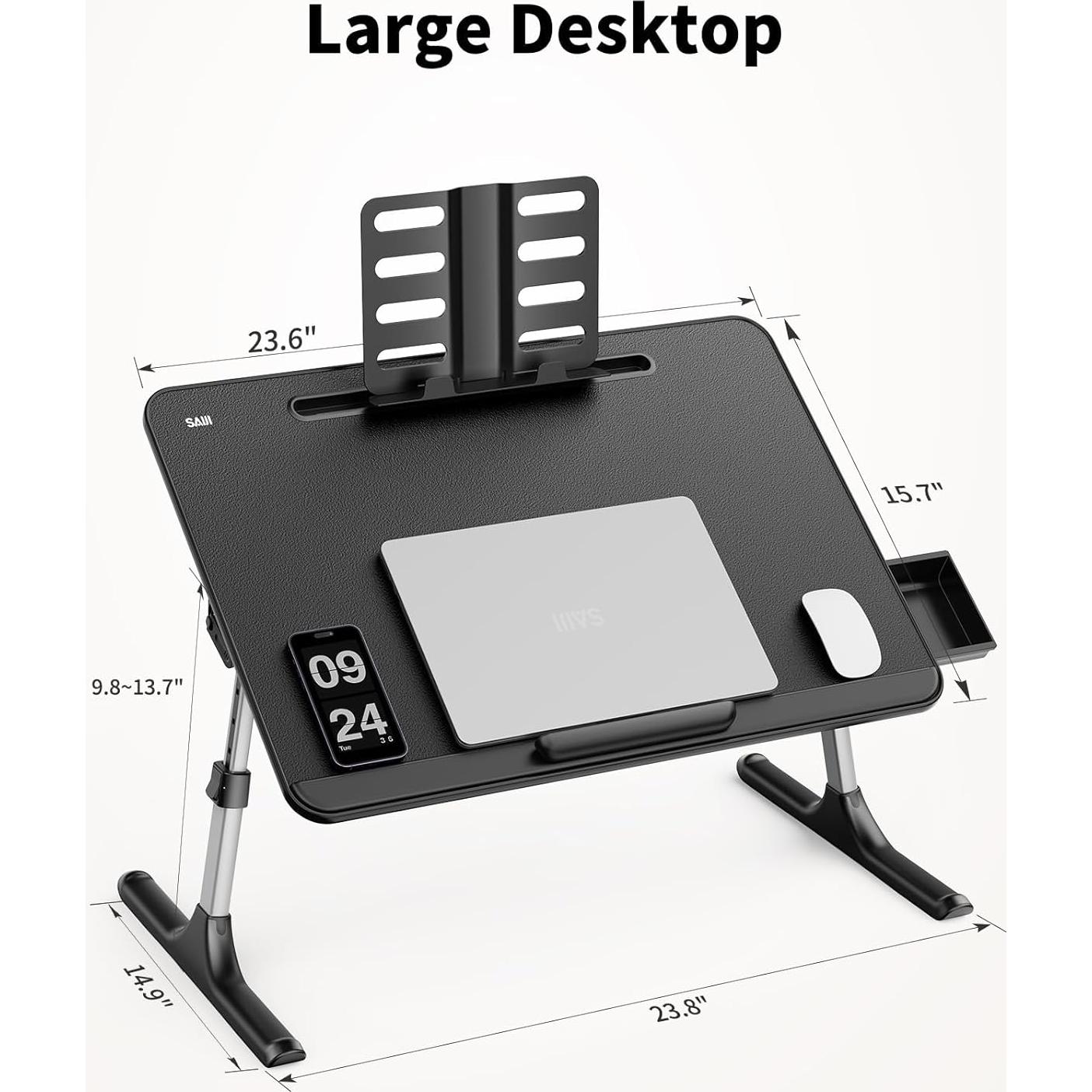 Mesa para Regazo SAIJI Plegable Extra Grande con Soporte de Lectura