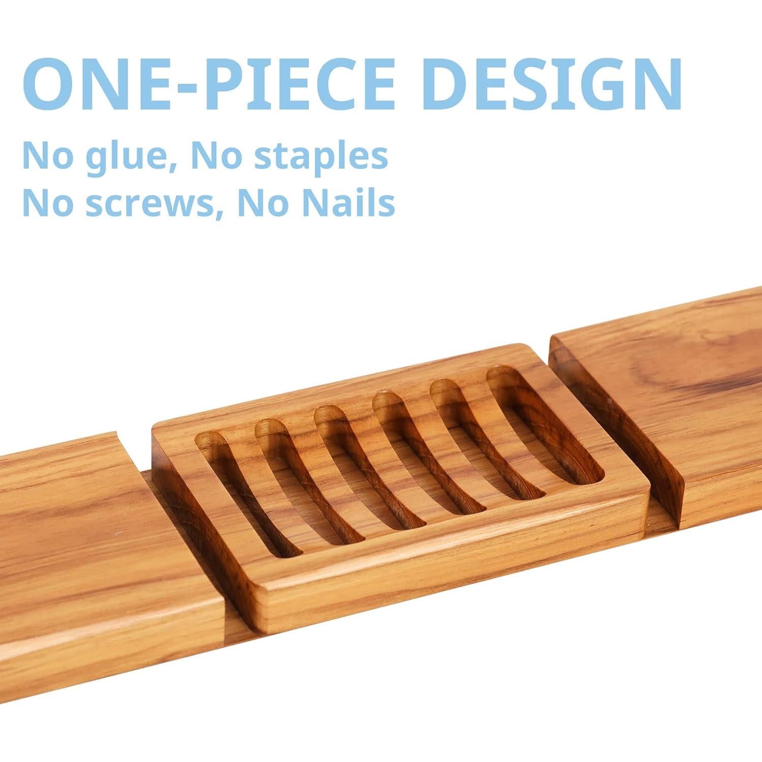 Soporte de Jabón Ranurado de Madera de Teak HTB 12x8.5cm