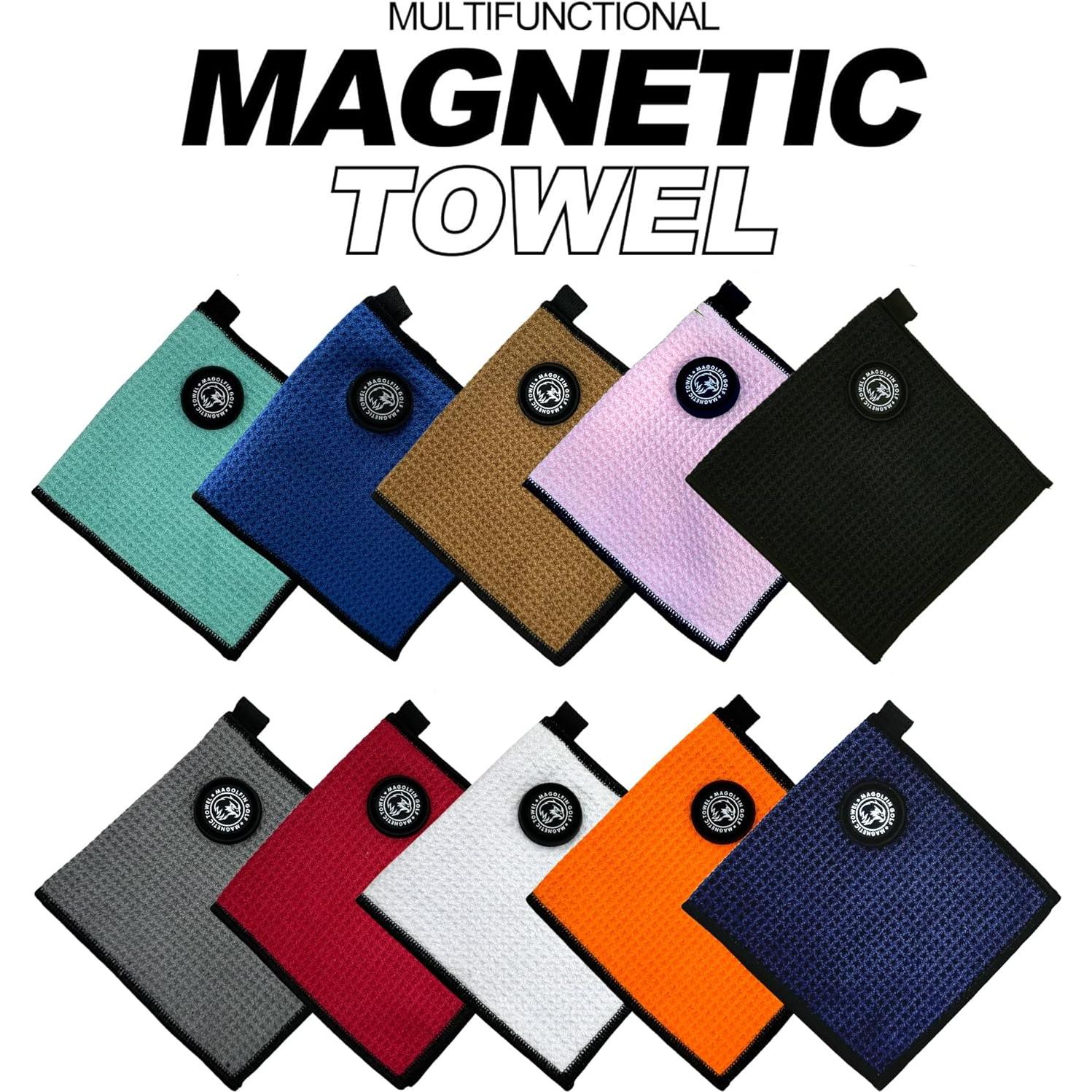 Toalla de Golf Magnética MAGOLFIN Pequeña Microfibra Negra
