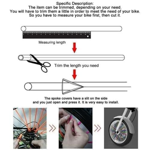 72 Fundas Negras para Radios de Motocicleta y Bicicleta R QIANKONG