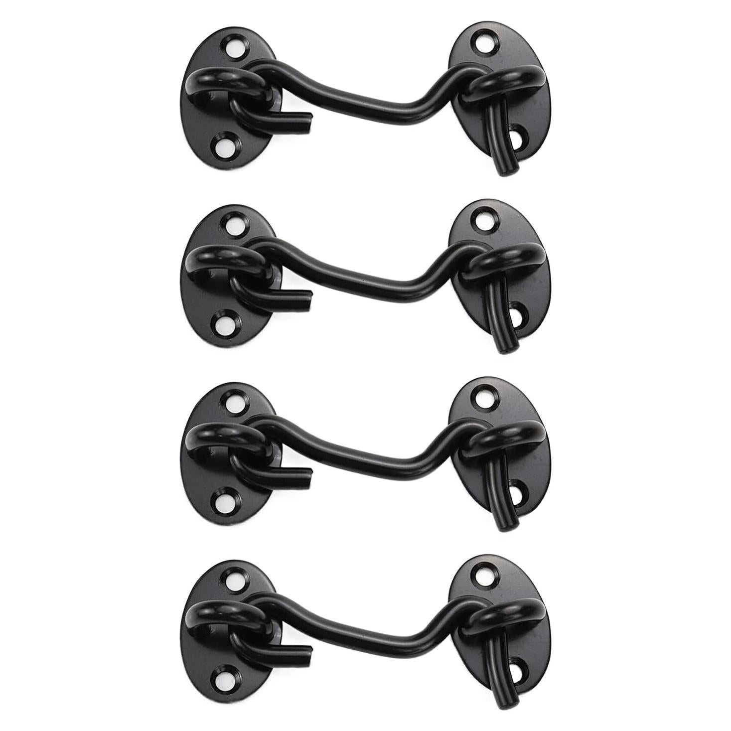 Pestillo de Gancho Ocular Rannb 3 Pulgadas Acero Inoxidable Negro - 4 Pcs