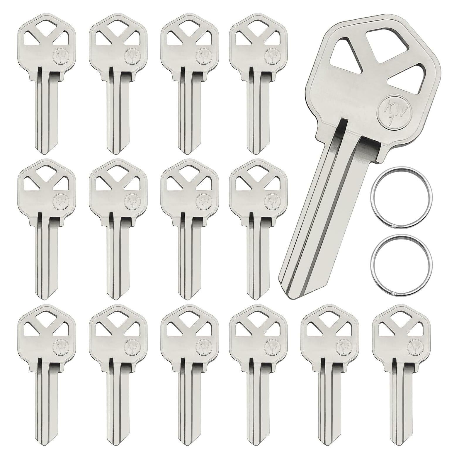 Paquete de 15 Llaves en Blanco KW1 de Latón para Cerraduras