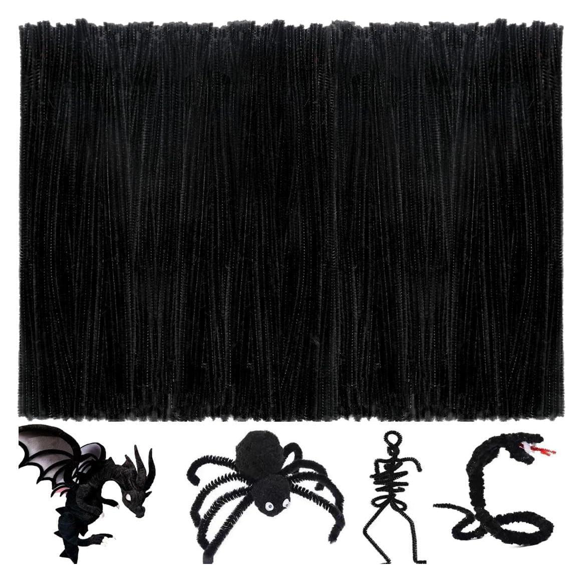 500 Limpiadores de Tubos Negros Daover para Manualidades DIY