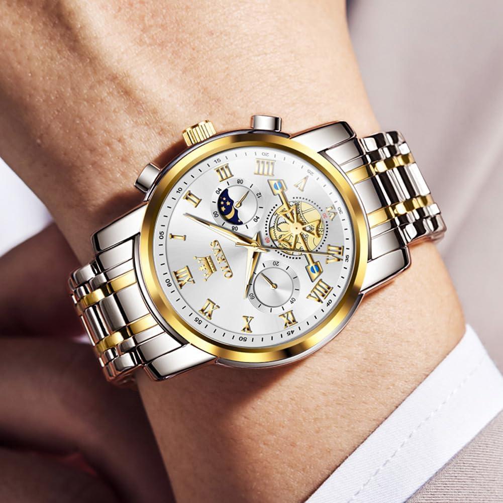 Reloj OLEVS para Hombres Acero Inoxidable Impermeable
